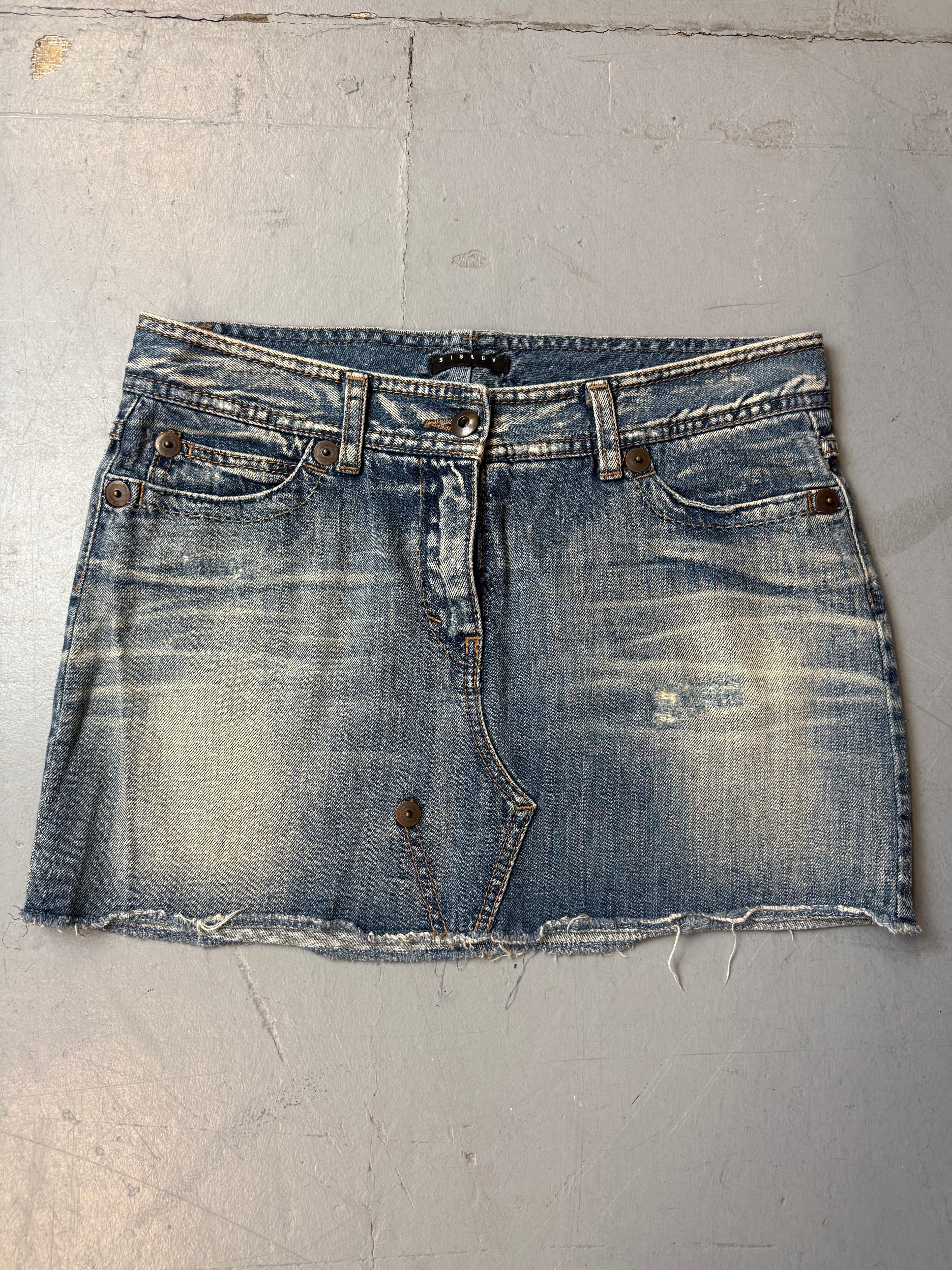 Vintage Sisley Denim Mini Skirt M