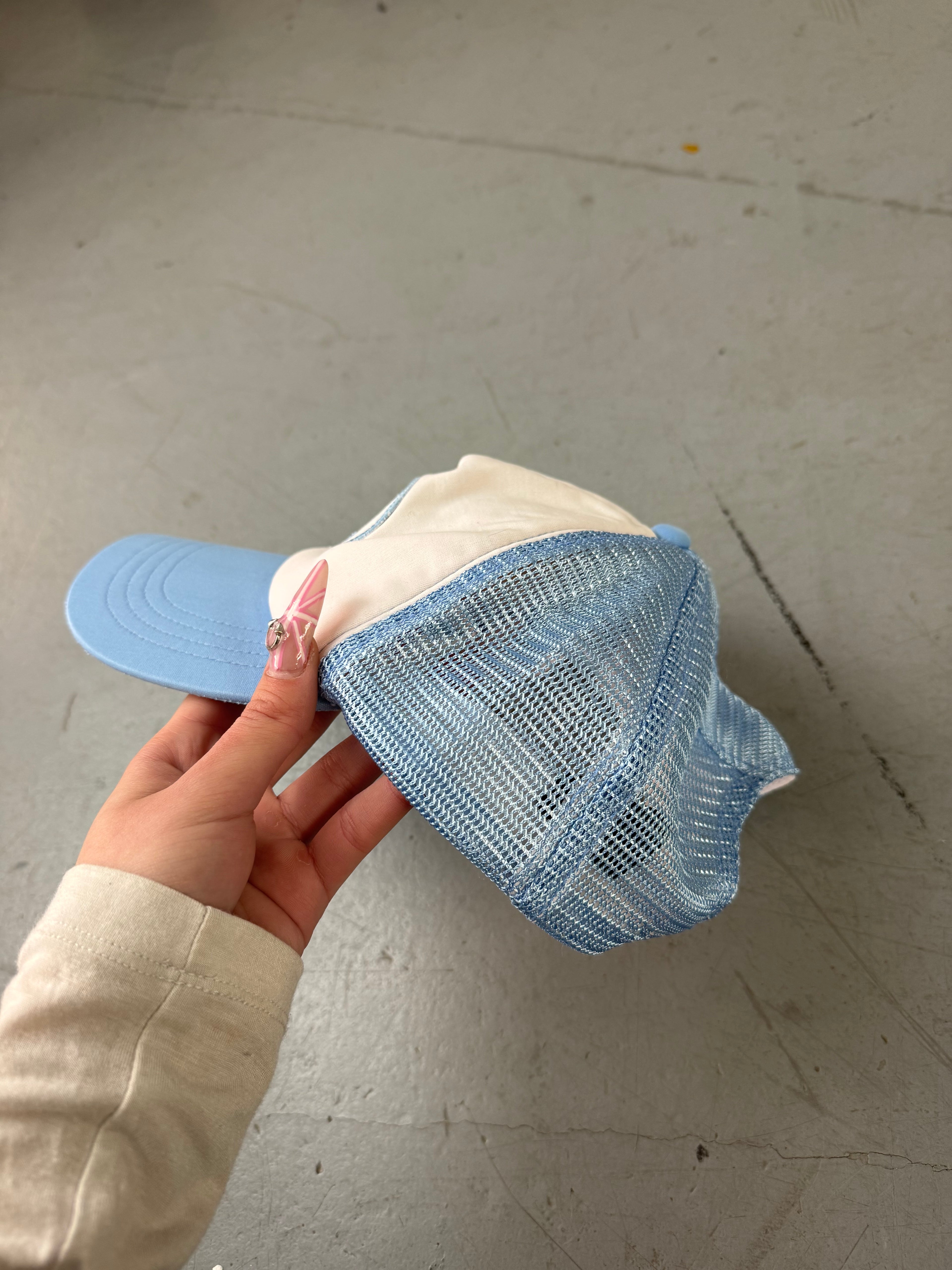 Vintage Von Dutch Babyblaue Cap Y2K Fashion 