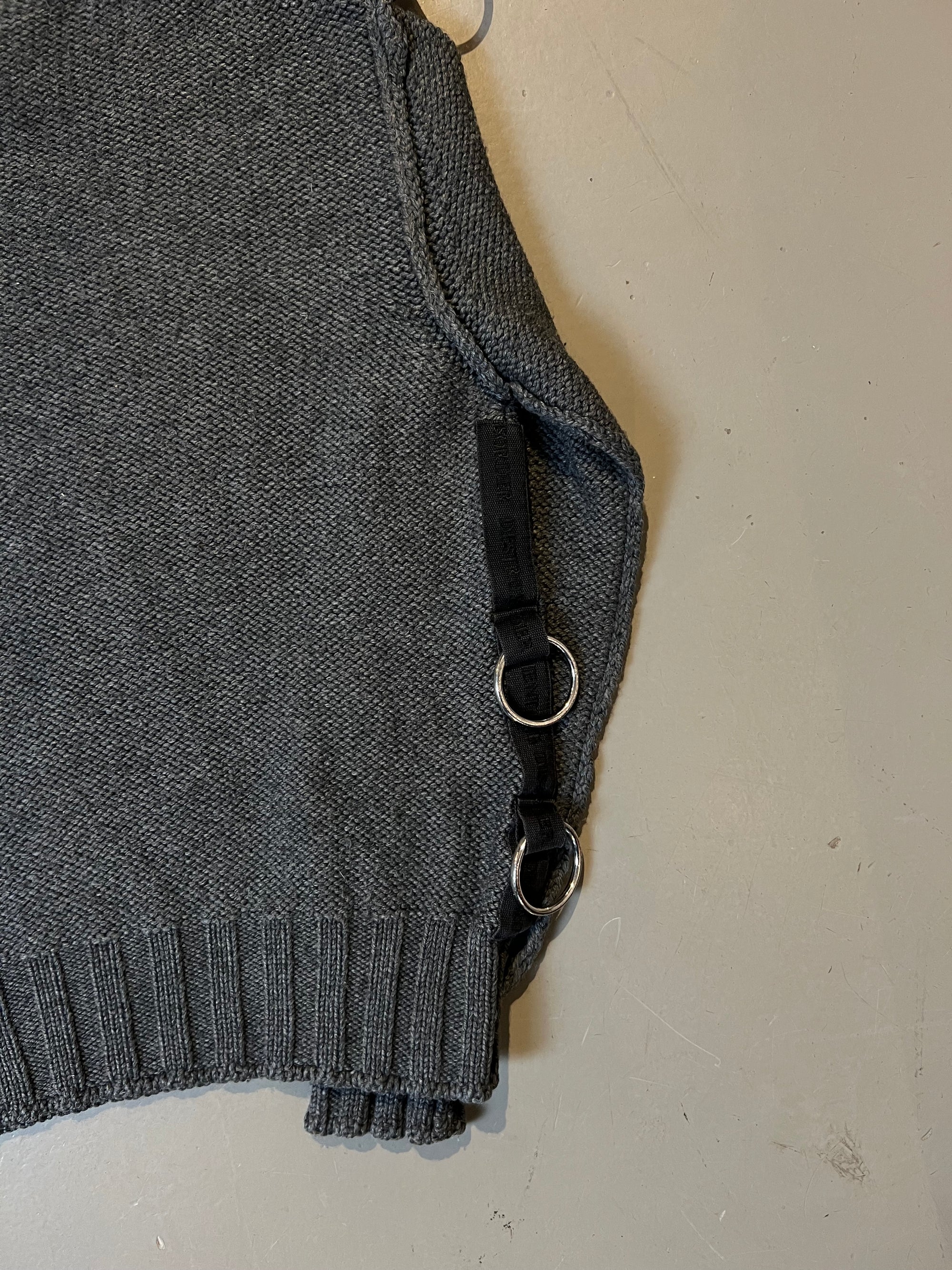 Vintage Richmond Grey Knit Sweater With Silver Hoops M/L