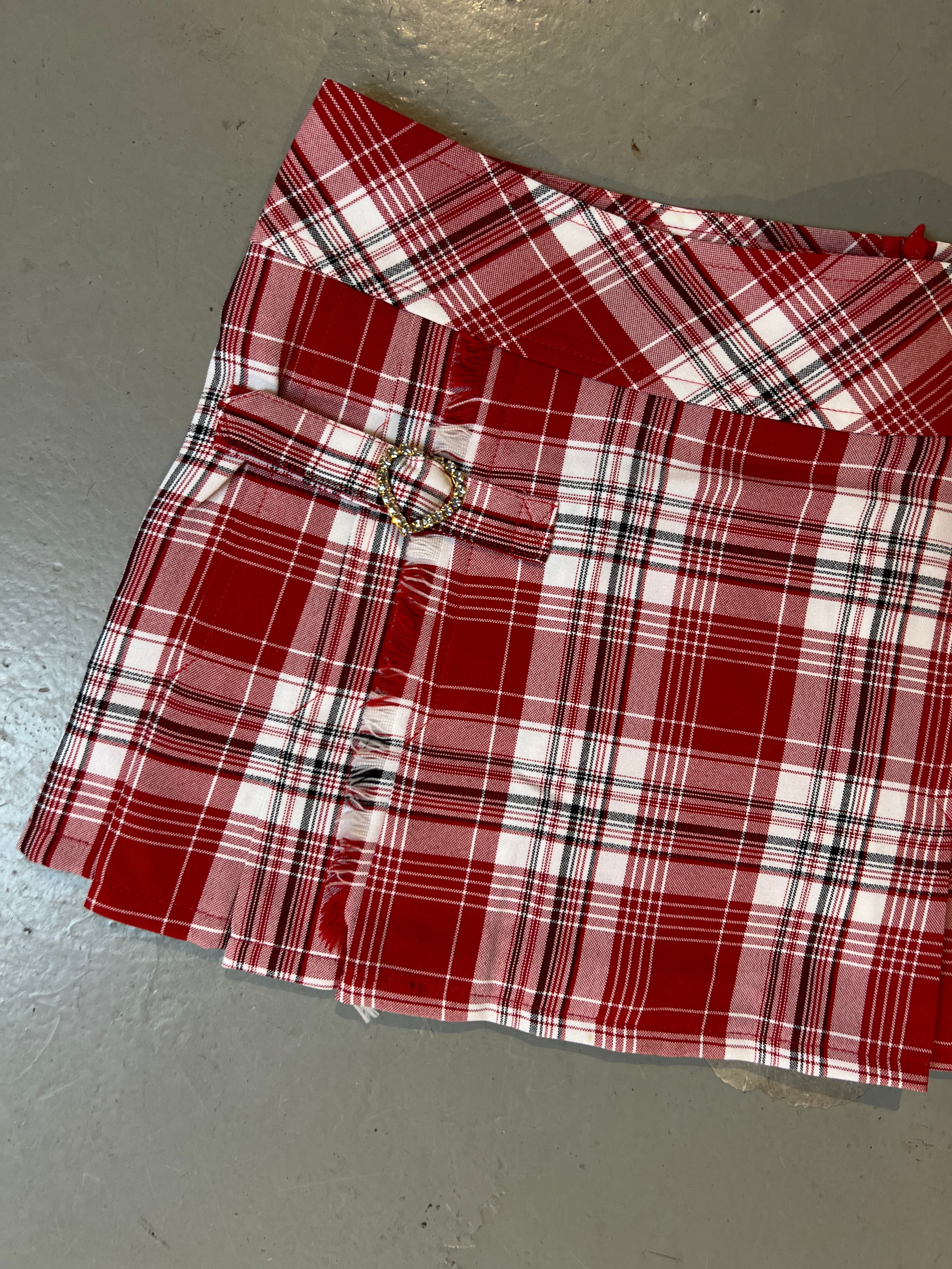 Vintage Red Checkered Skirt S/M