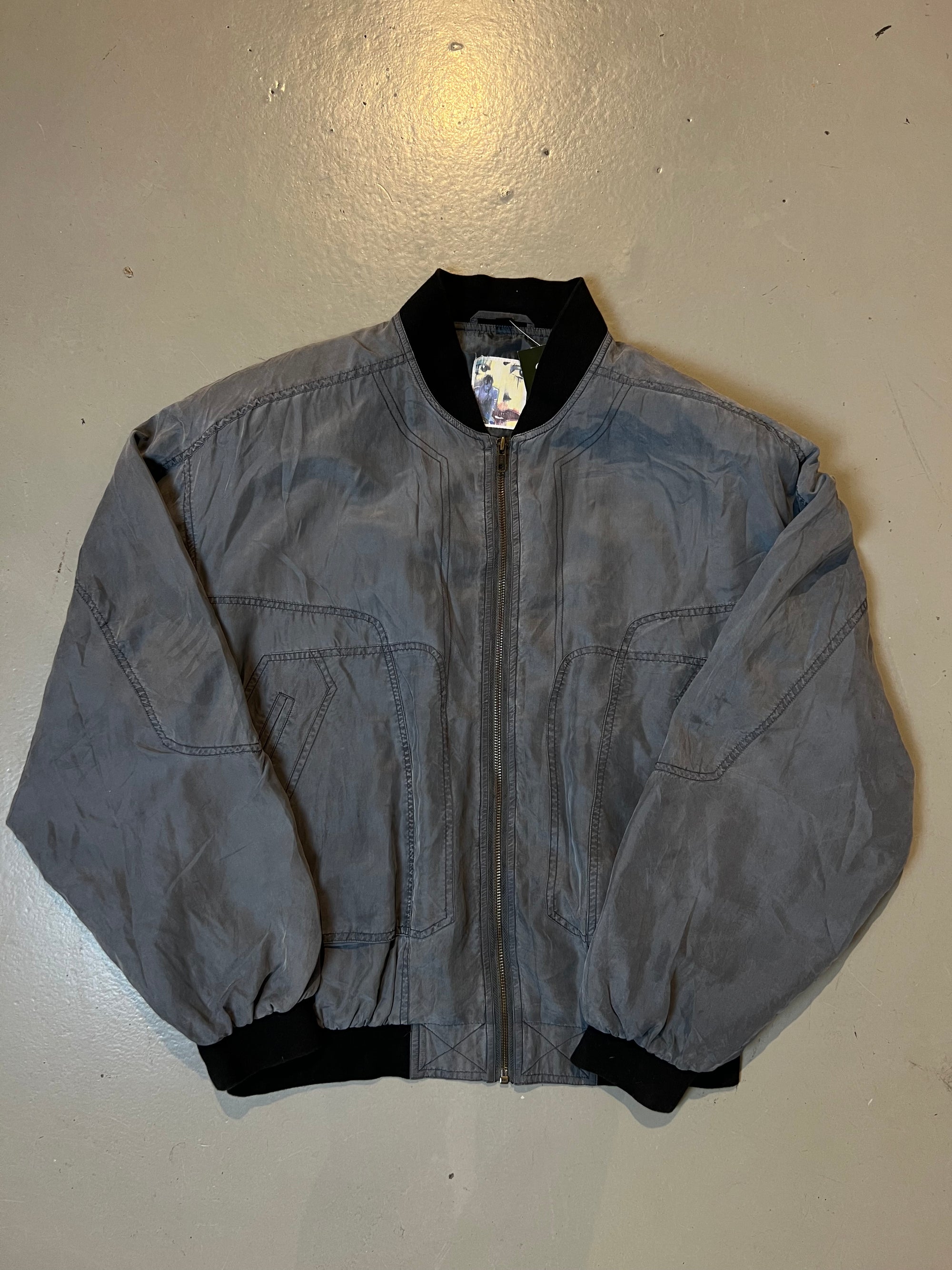 Vintage Metalic Silk Bomber Jacket M/L