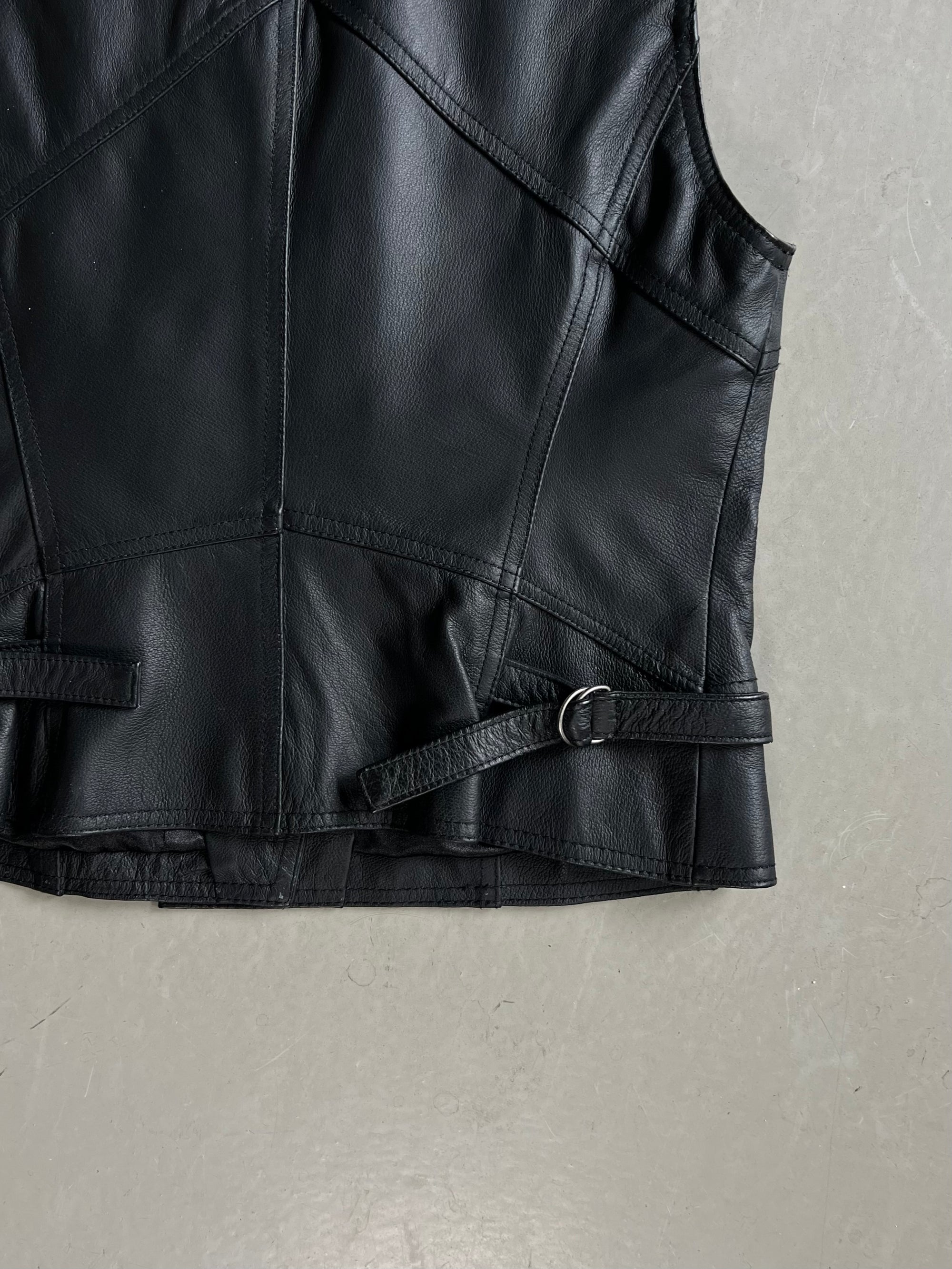 Vintage Black Leather Vest S/M