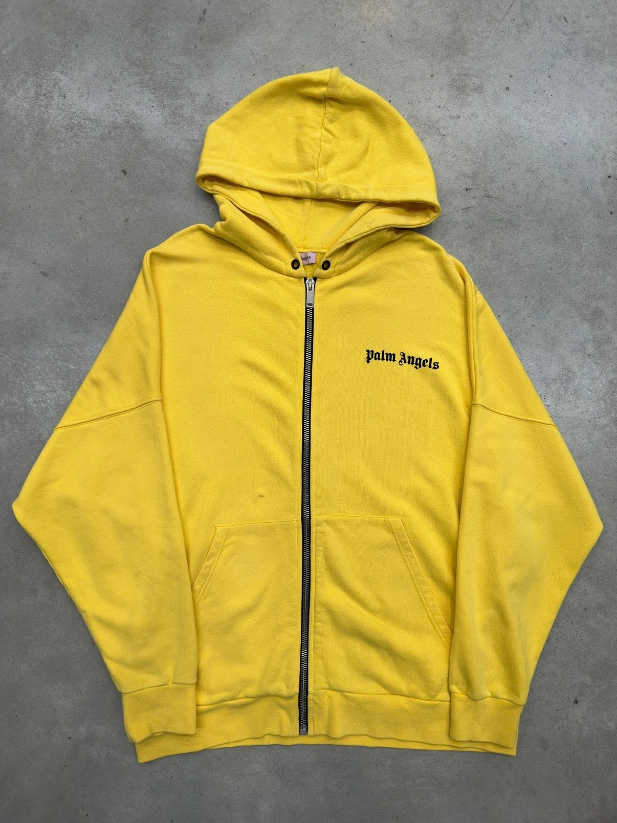 Vintage Palm Angels Yellow Zip Up Hoodie XL