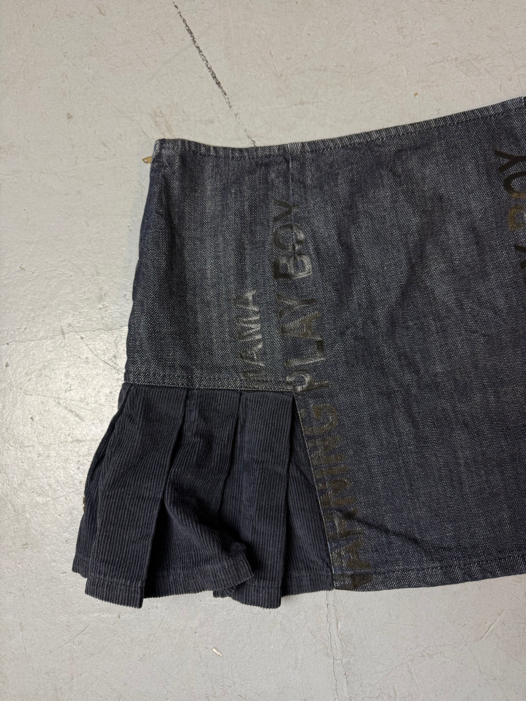 Vintage Sisley Printed Denim Mini Skirt S/M
