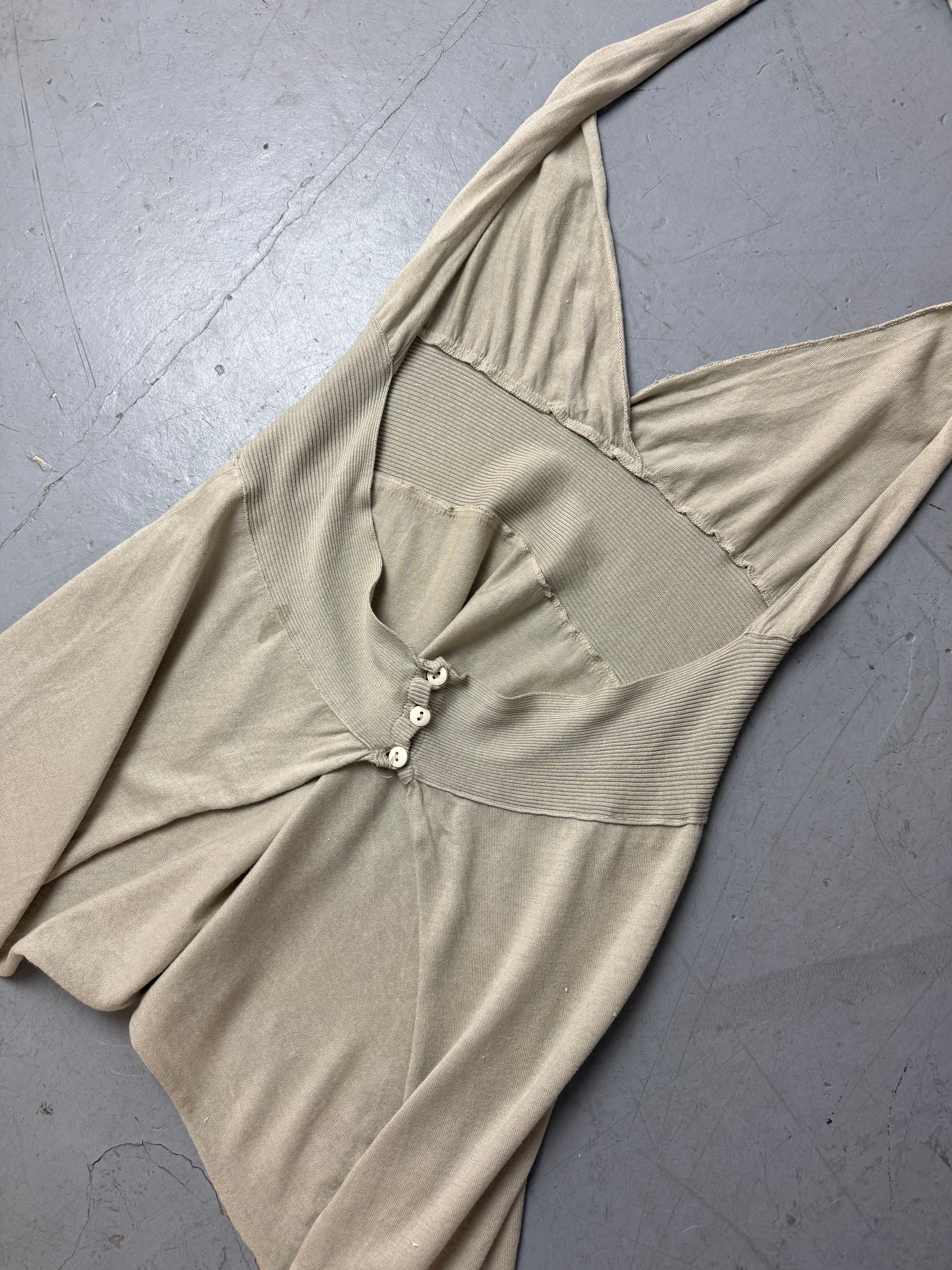 Vintage Beige Halter Mini für Damen. Secondhand Y2K 2000s Fashion