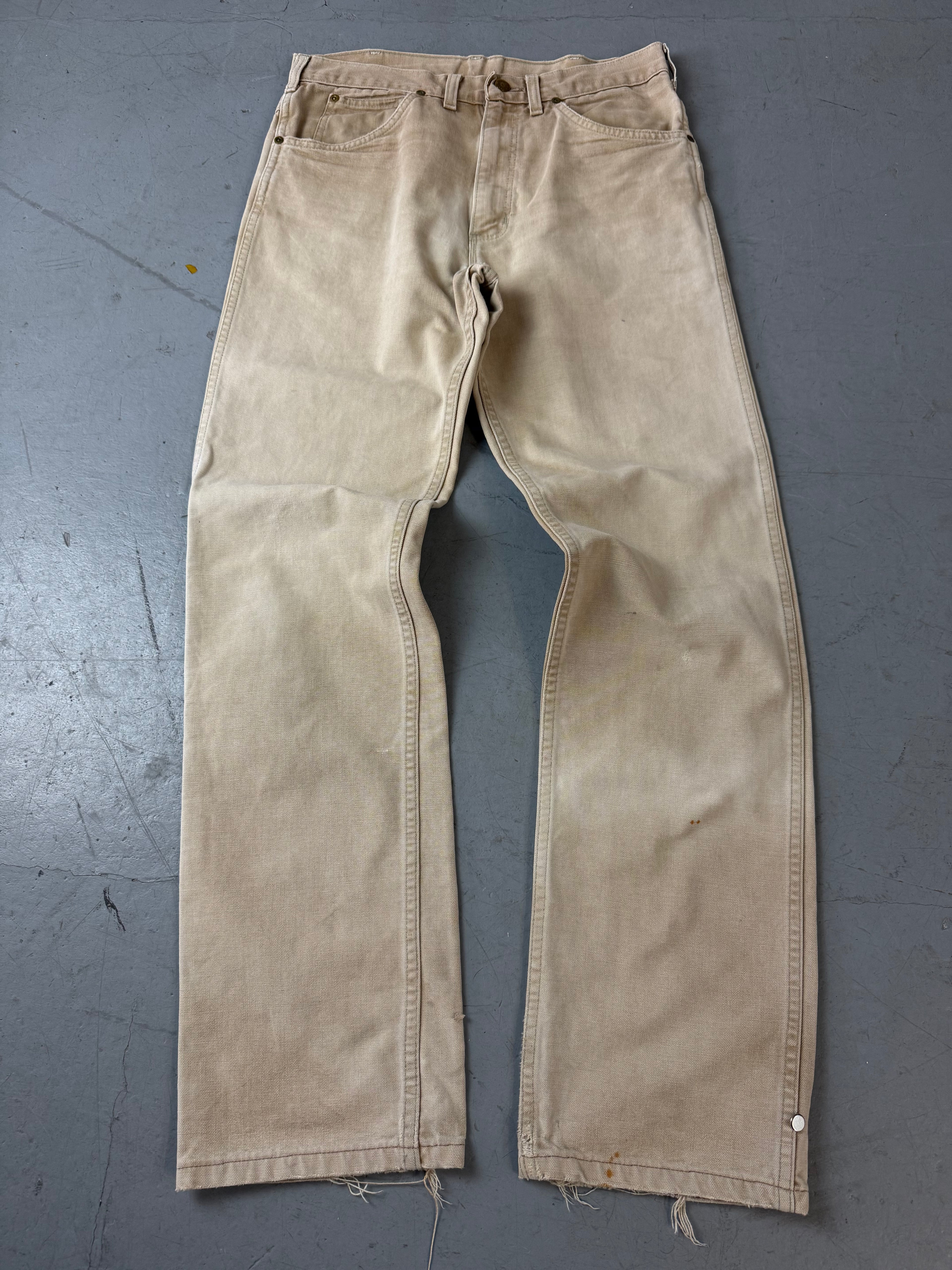 Vintage Carhartt Straight Leg Beige Jeans für Herren. Y2K Second Hand 2000s Fashion