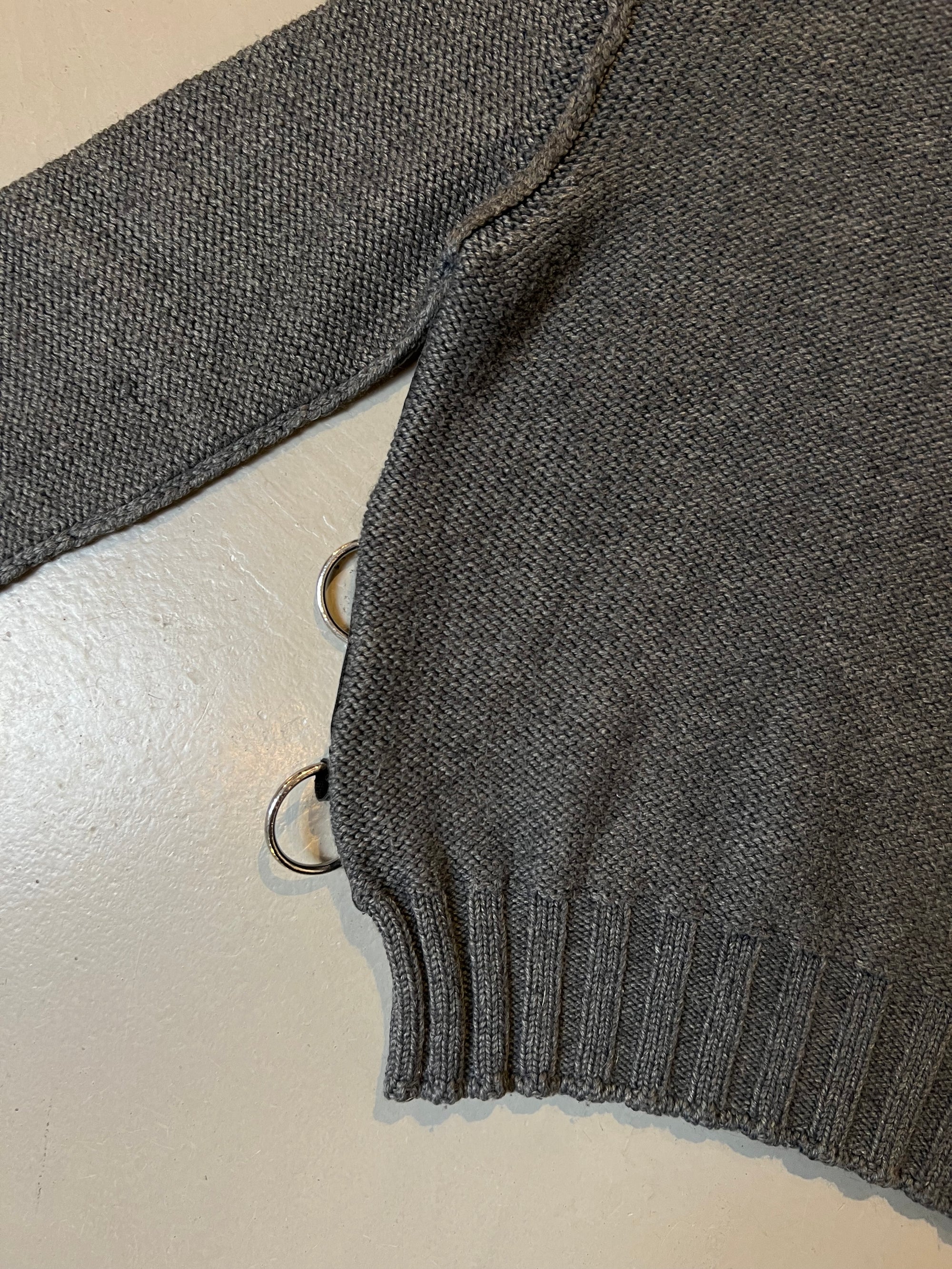 Vintage Richmond Grey Knit Sweater With Silver Hoops M/L