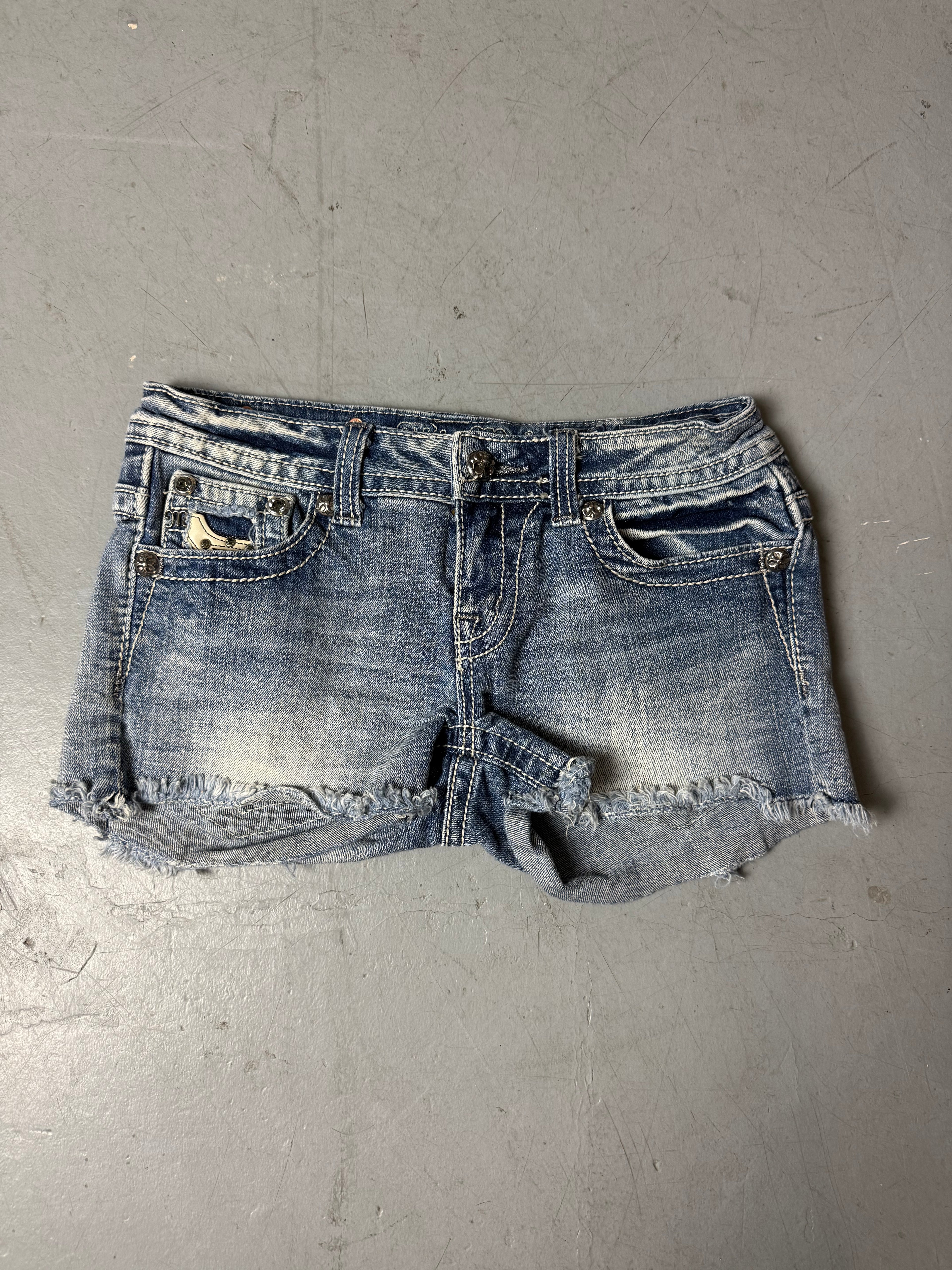 Vintage Miss Me Y2K Hot Pants with Rhinestone Backprint S