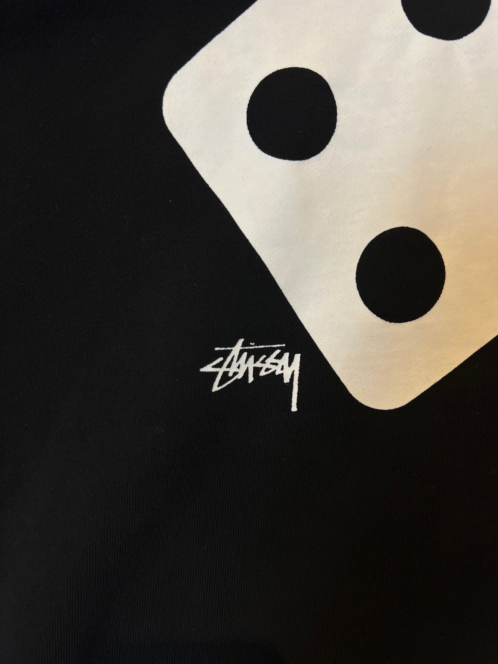 Vintage Black Stüssy Sweater With Cubes Print XXL