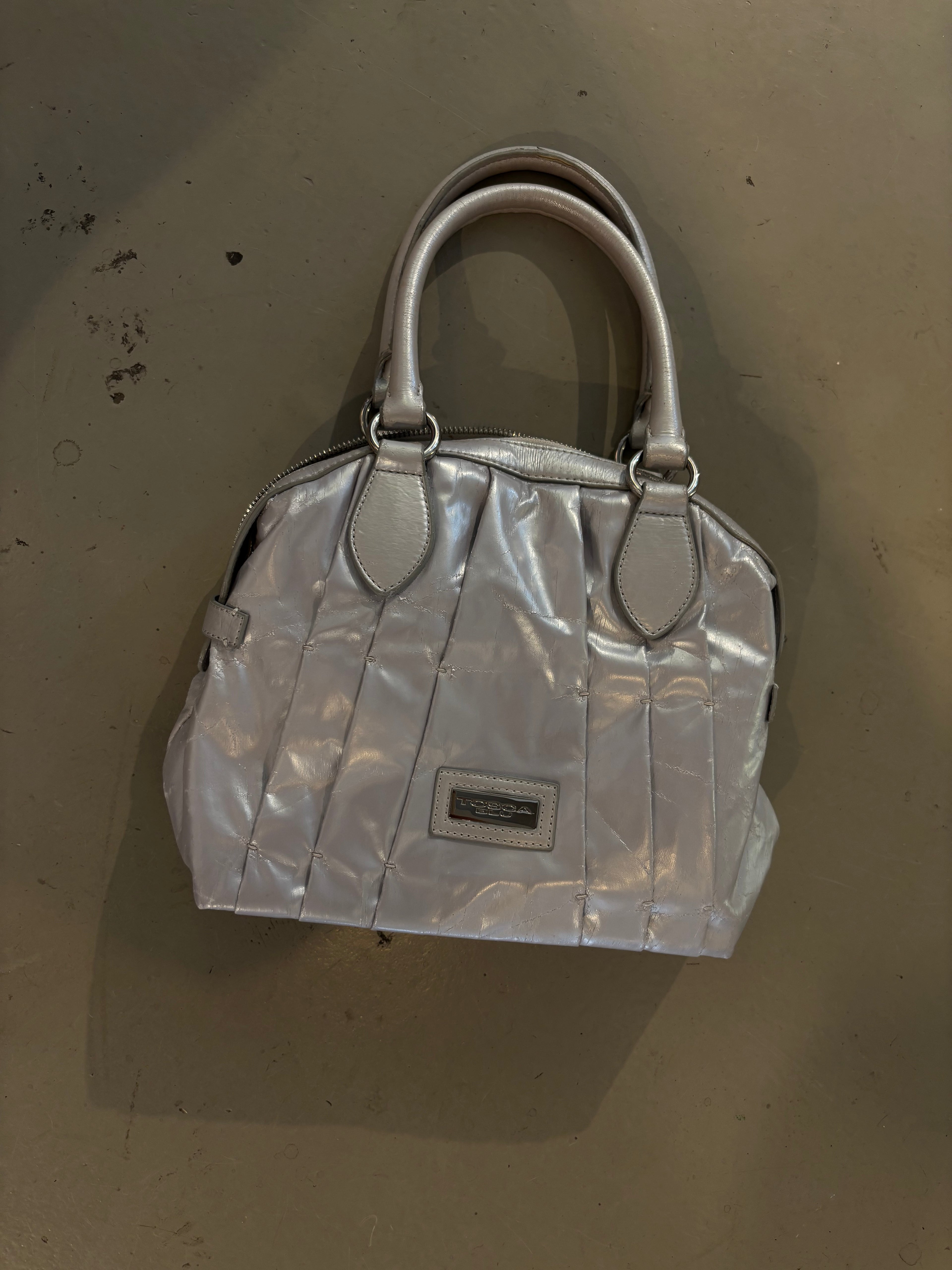 Vintage Silver Ruffled Mini Bag