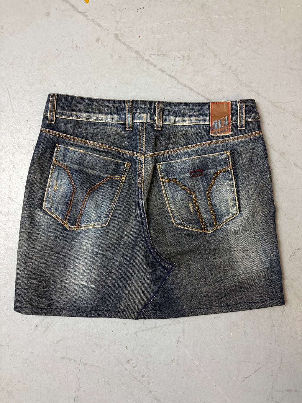 Vintage Miss Sixty Denim Mini Skirt with Studs M