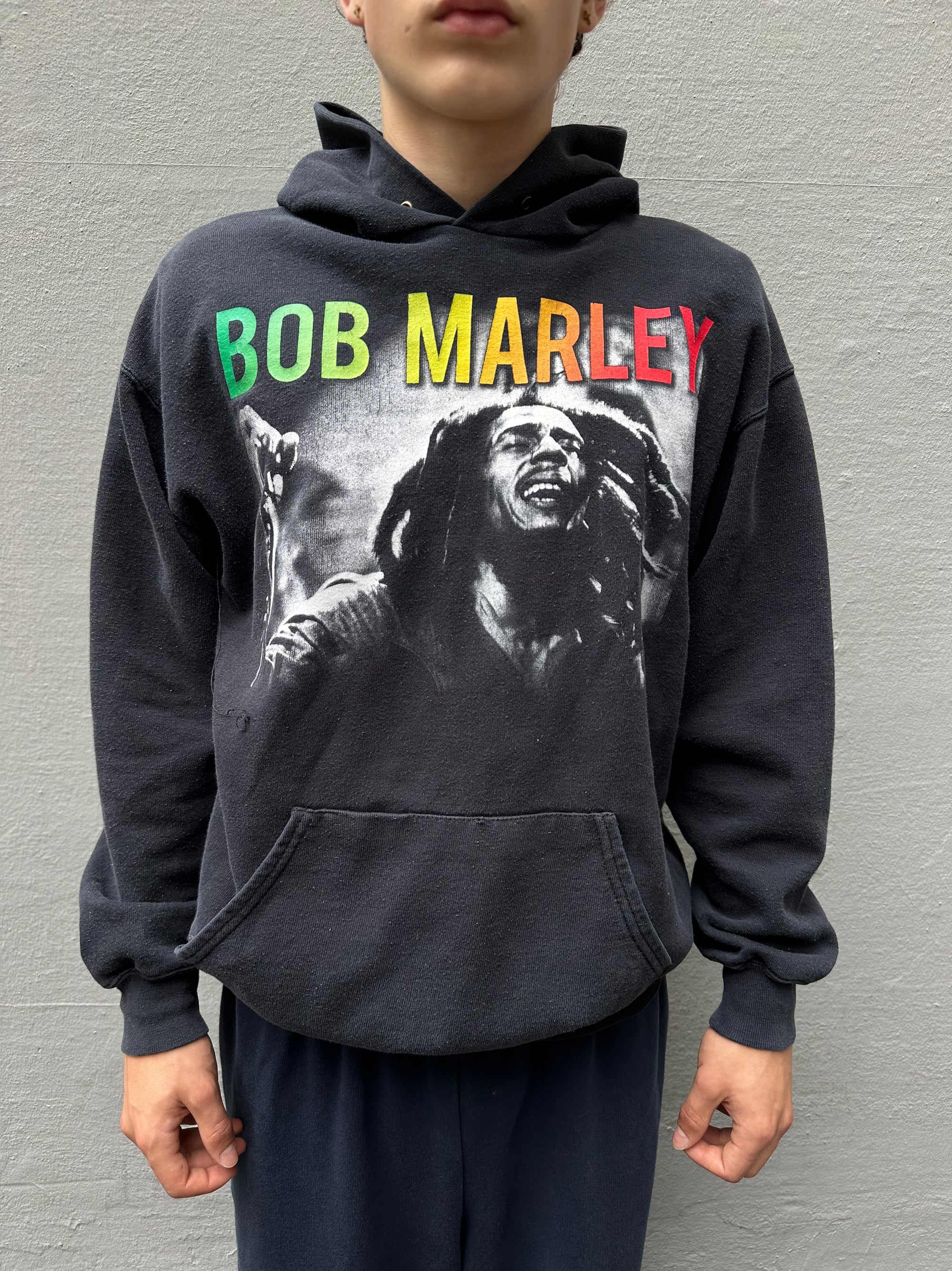 Vintage Black Washed Bob Marley Hoodie S/M