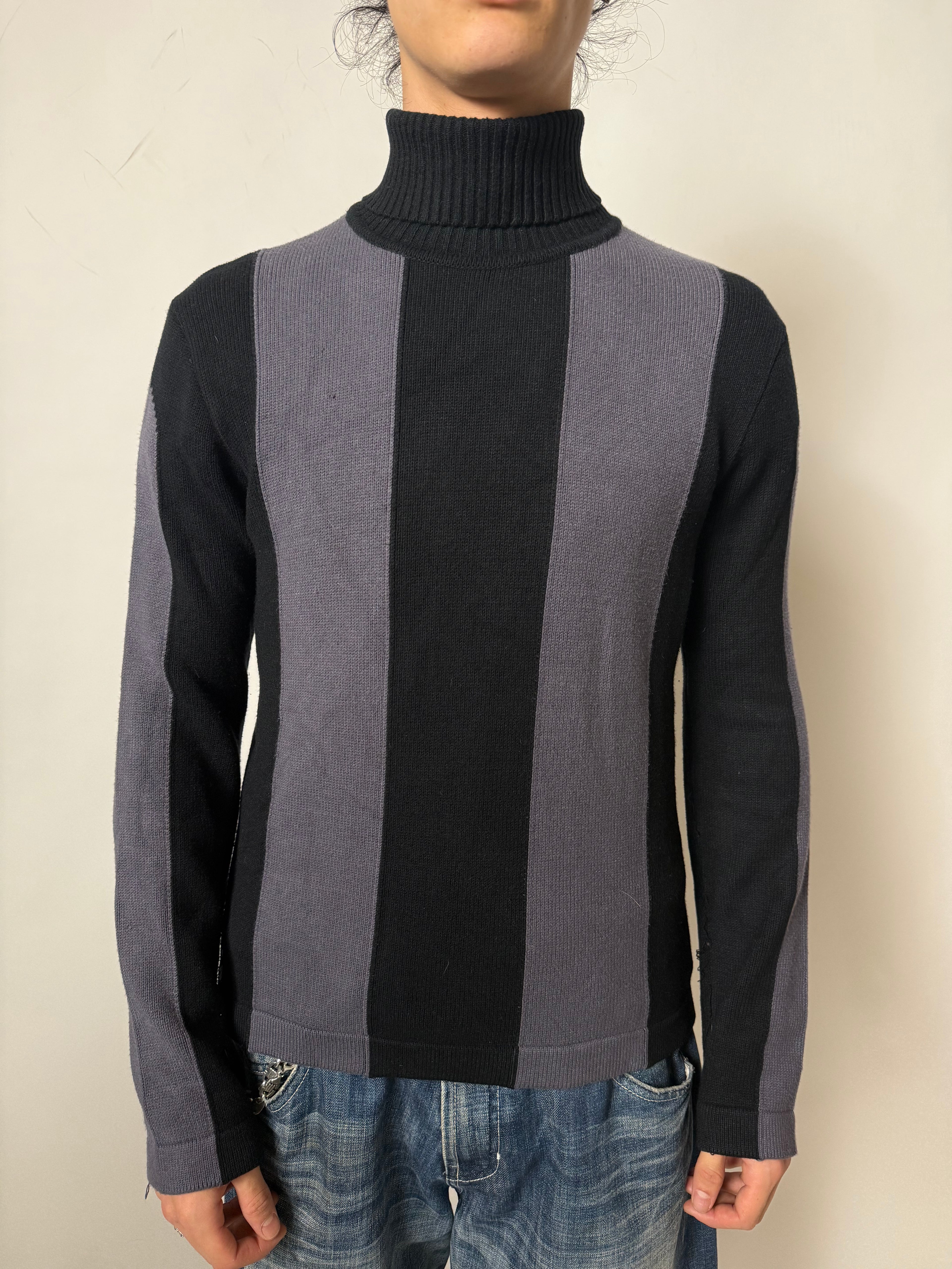 Vintage Dirk Bikkembergs Striped Turtleneck Sweater M