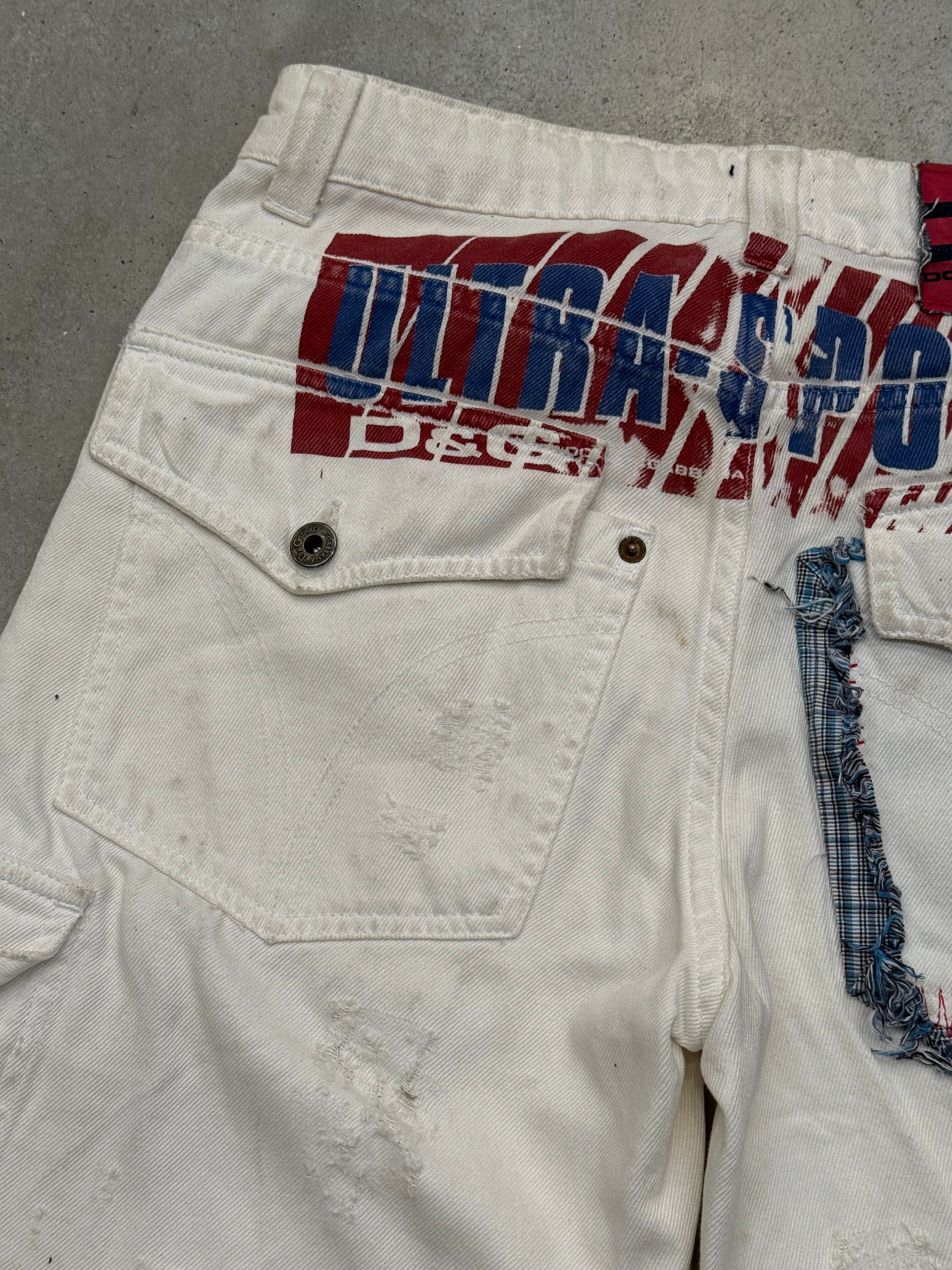 Vintage Dolce&Gabbana White Printed Jorts S