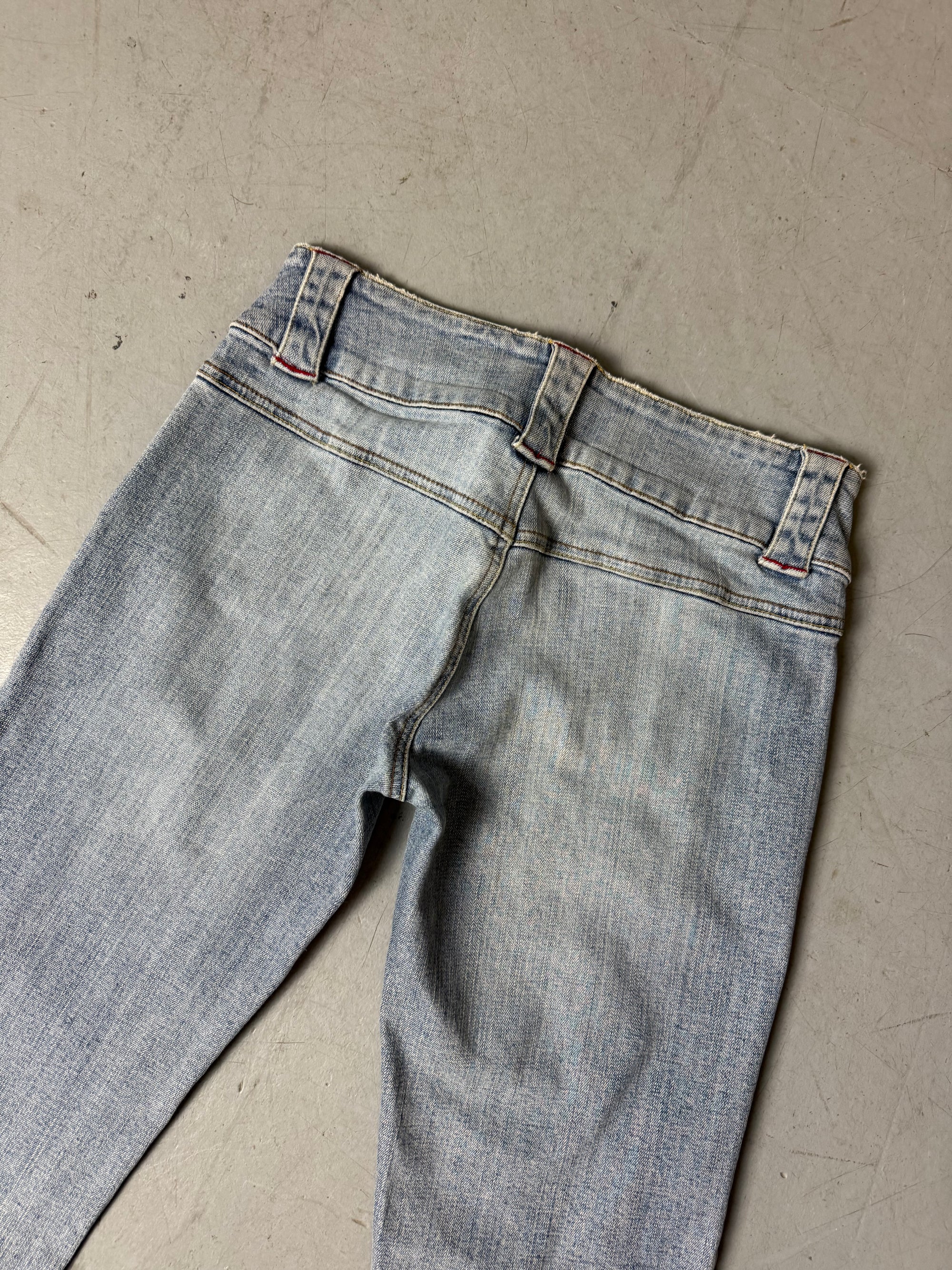 Vintage Fishbone Light Blue Low Waist Jeans S/M
