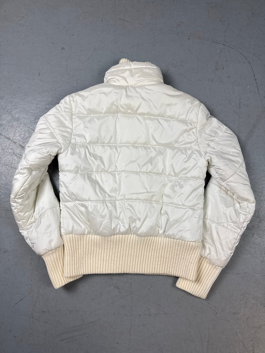 Weiße cropped Winterjacke y2k vintage 