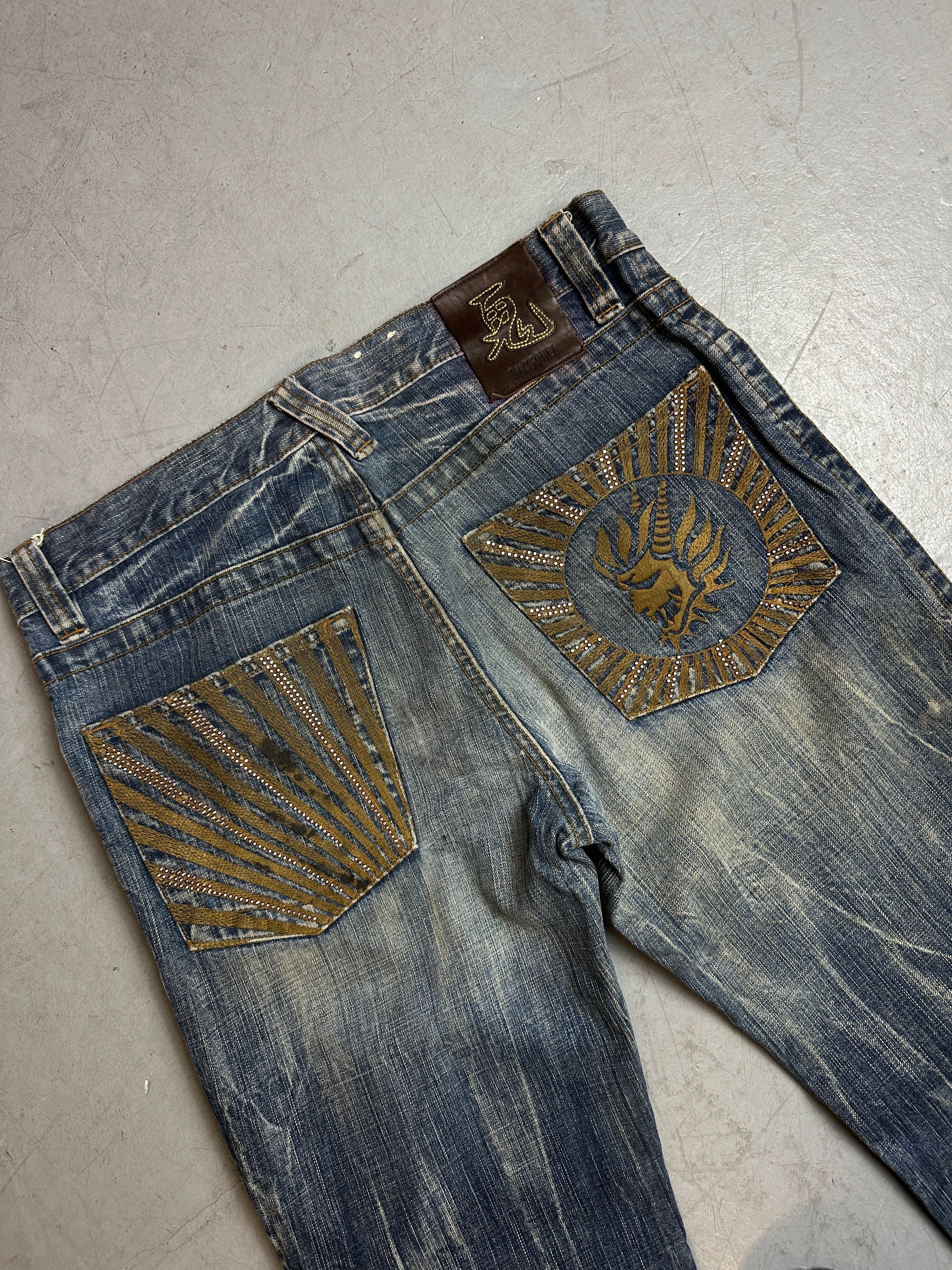 Detailbild von Vintage Oniarai Japanese Denim von hinten
