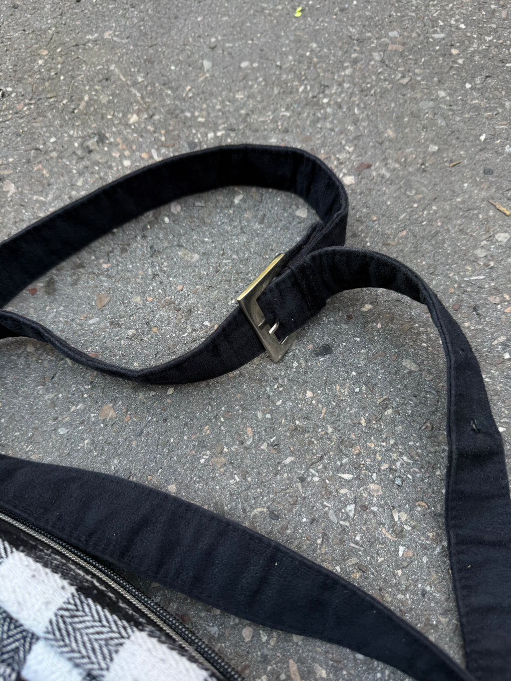 Vintage Converse Black and White Chequered Crossbody Bag