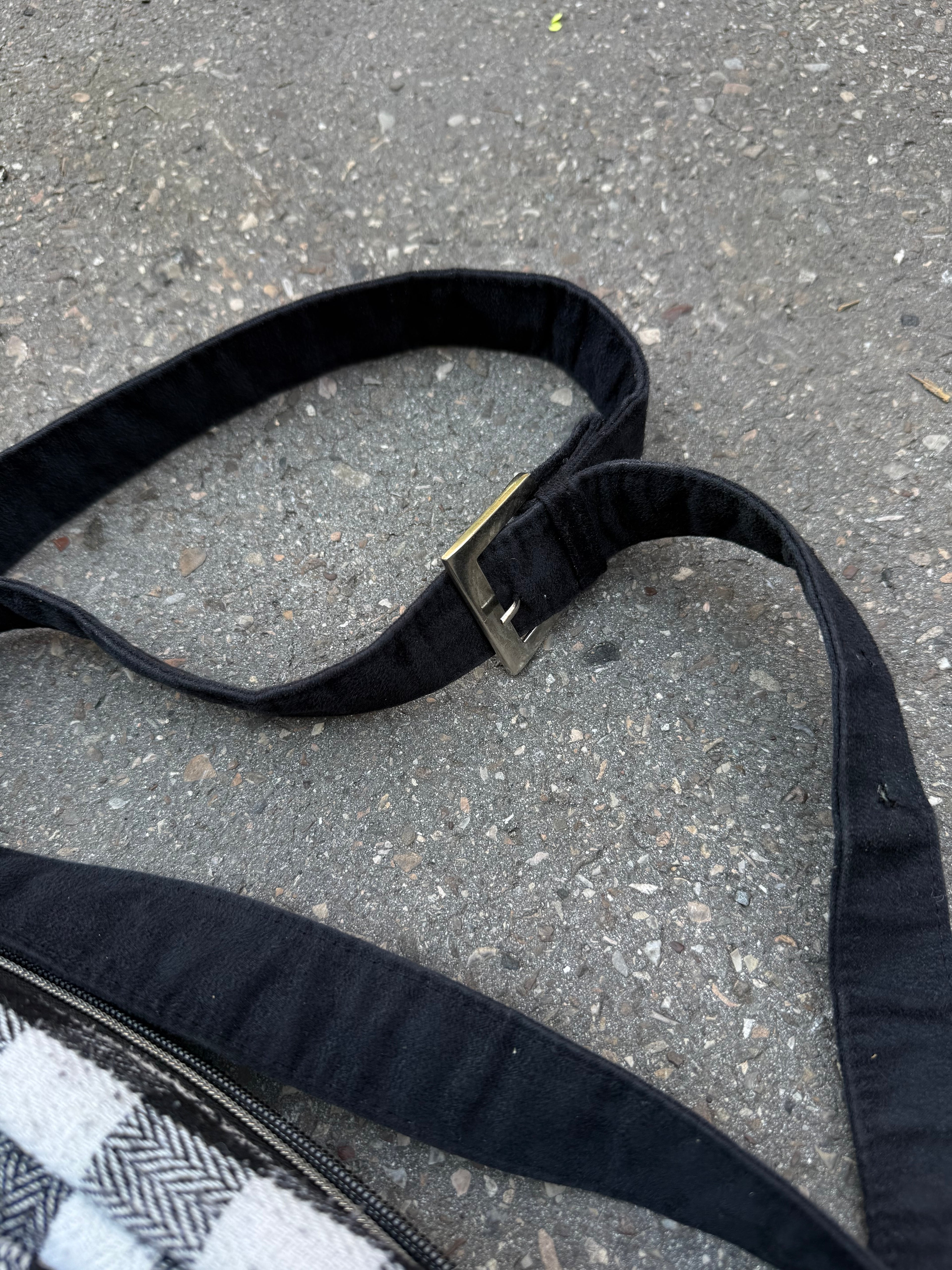 Vintage Converse Black and White Chequered Crossbody Bag