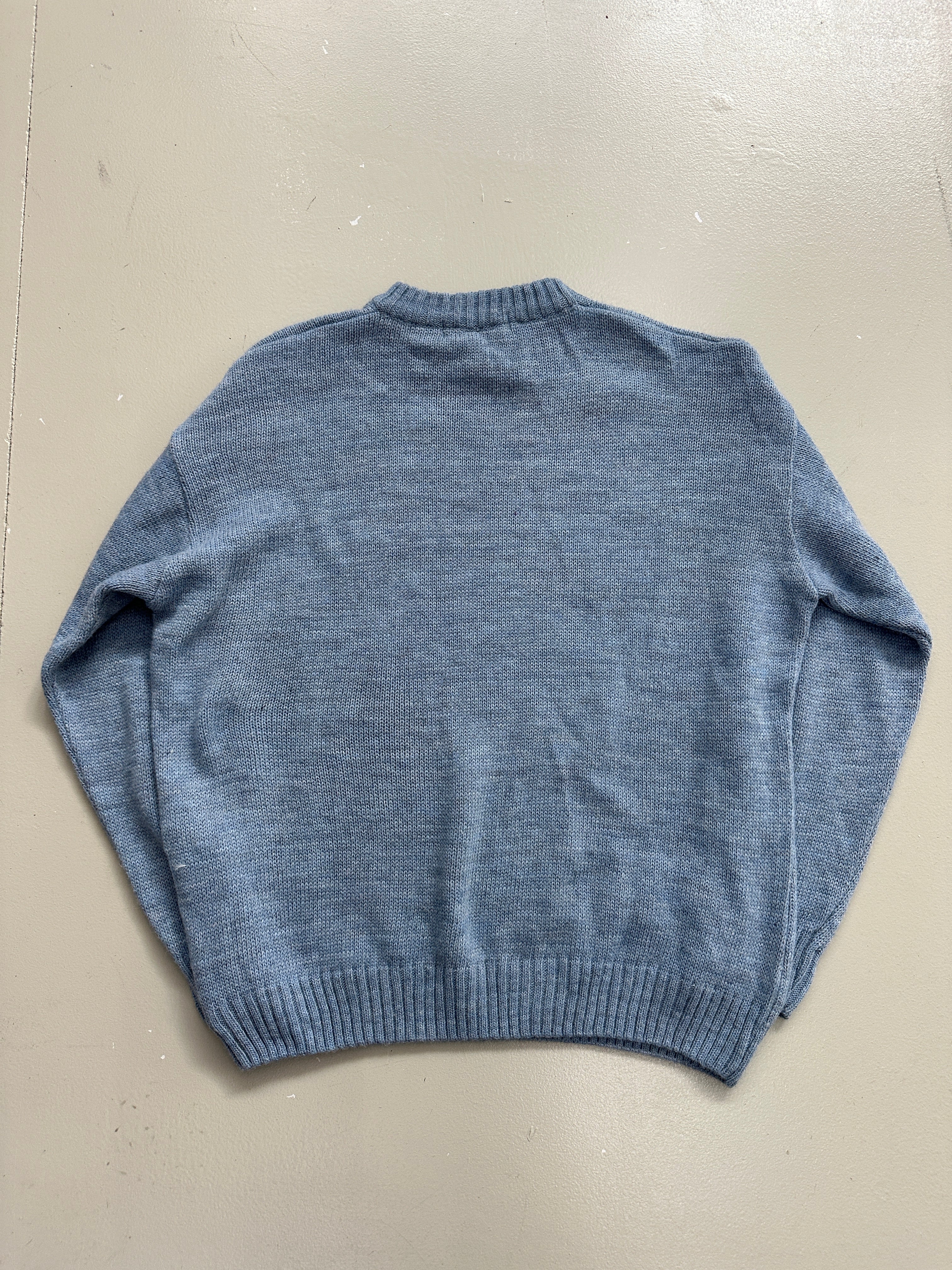 Vintage Napapijri Blue Wool Knit Sweater L/XL