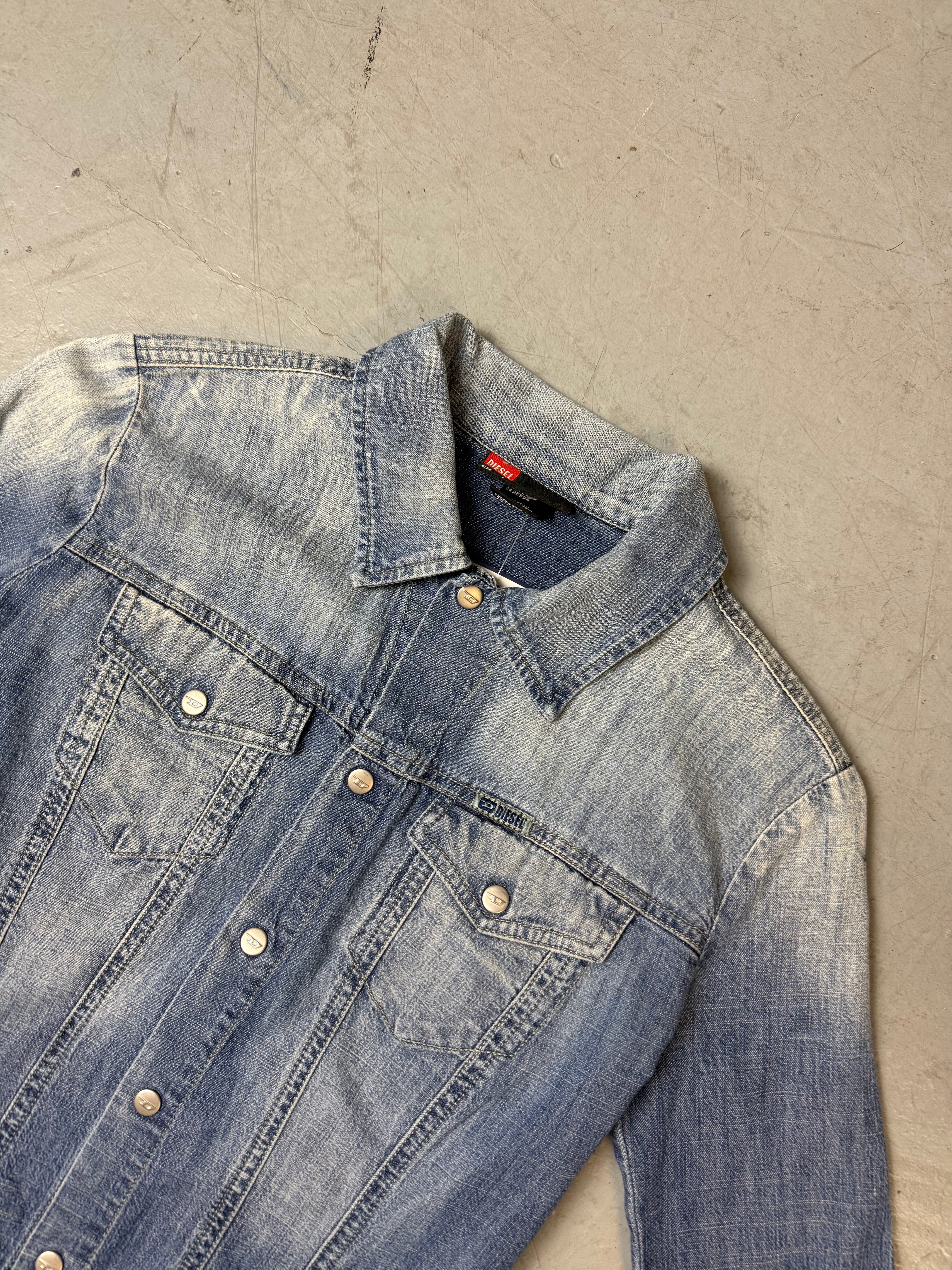 Vintage Diesel Light Blue Washed Denim Jacket XS