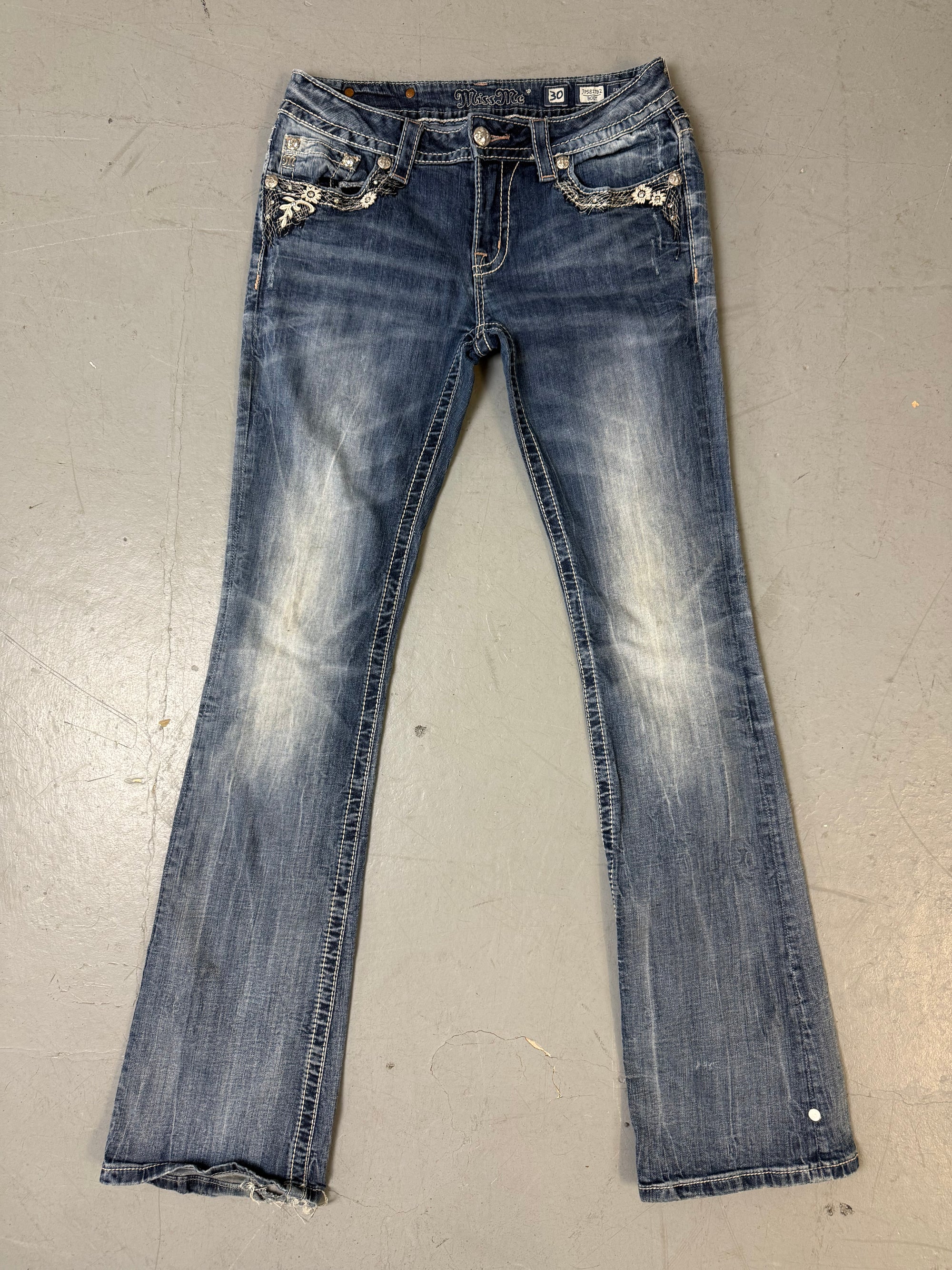 Vintage Miss Me Cross Rhinestone Bootcut Jeans M