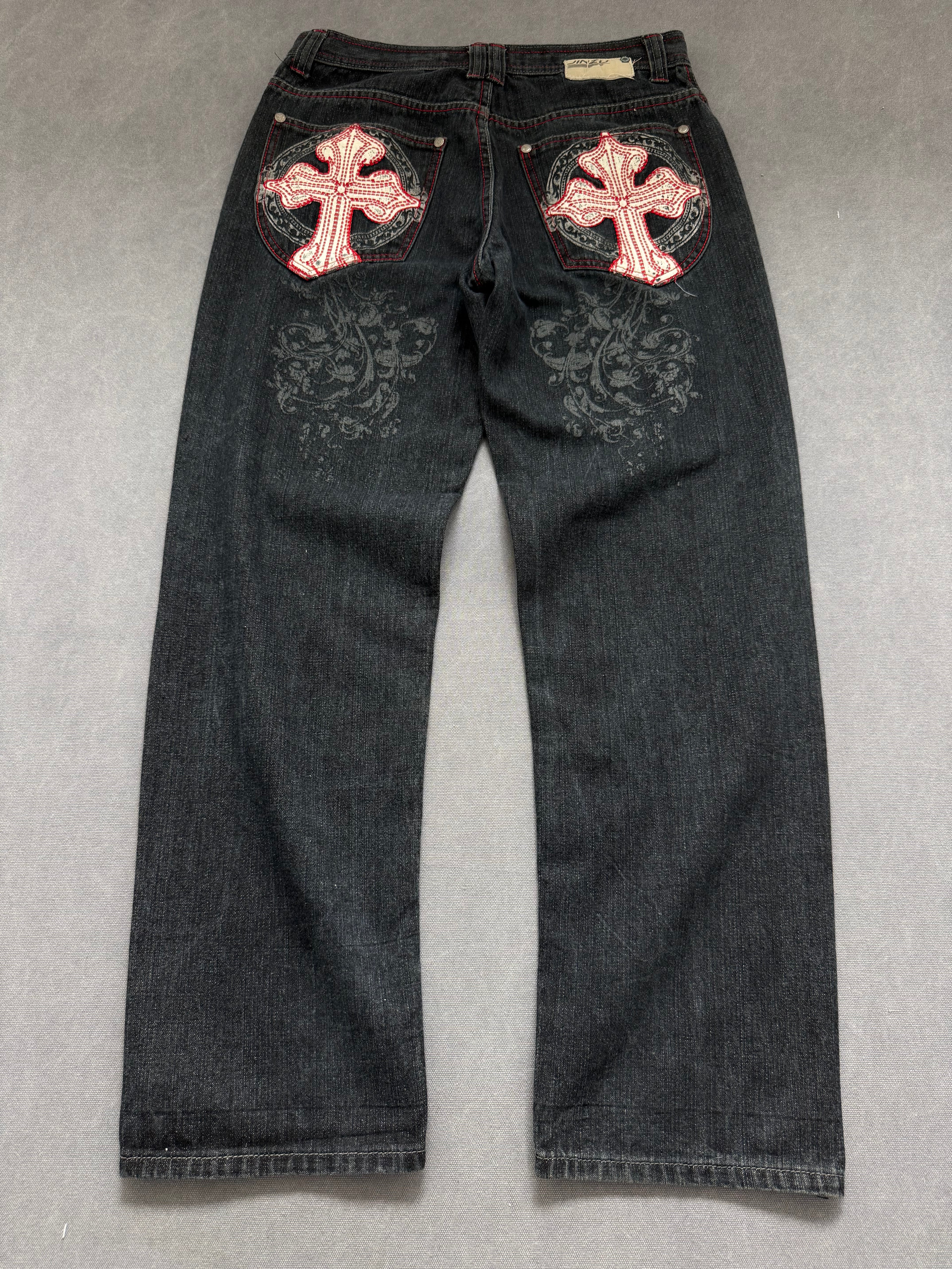 Vintage Jinzu Baggy Jeans für Herren. Y2K Second Hand 2000s Fashion 