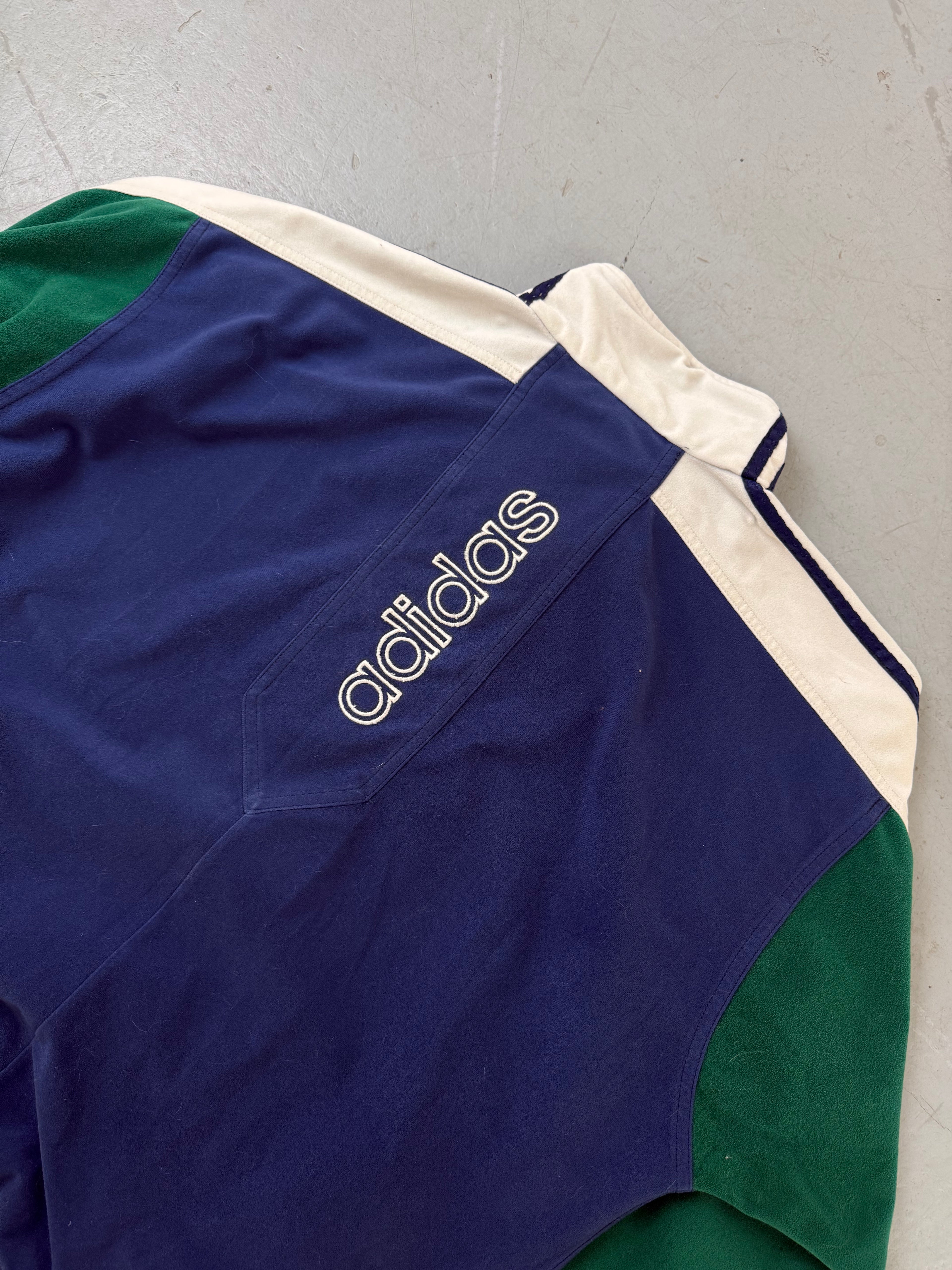 Vintage Adidas Blue/Green Track Jacket  für Herren. Y2K Second Hand 2000s Fashion