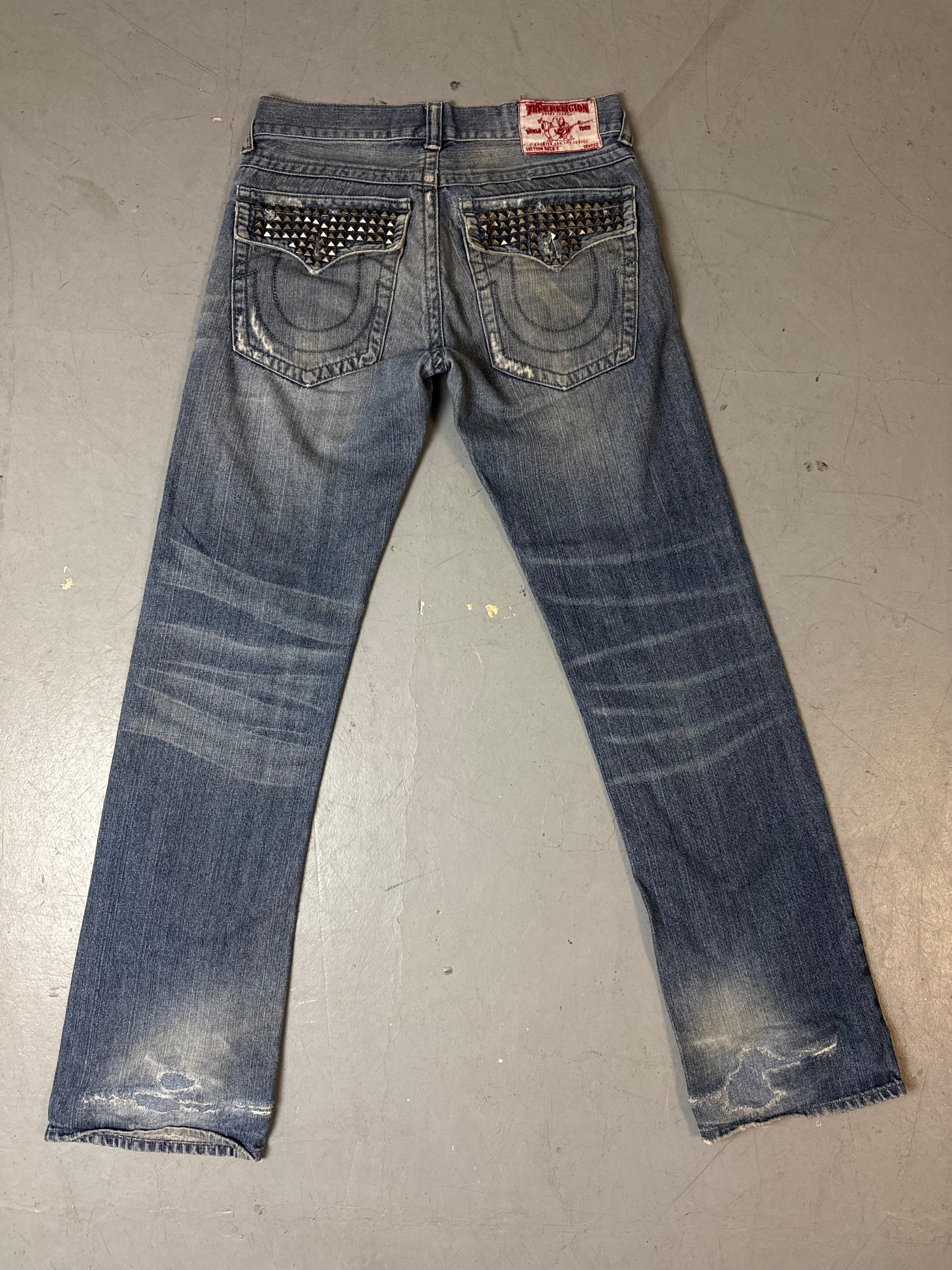 Produktbild von Vintage True Religion Baggy Denim with Studded Pockets M/L von hinten