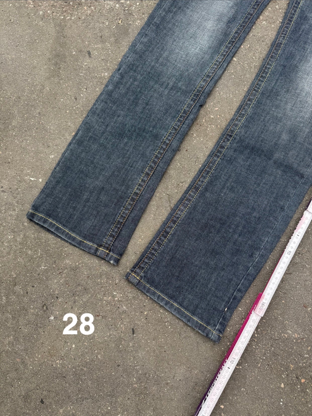Y2K Laguna Beach „Huntington Beach“ Grey Blue Mid Waist Denim S/M-L + BOX