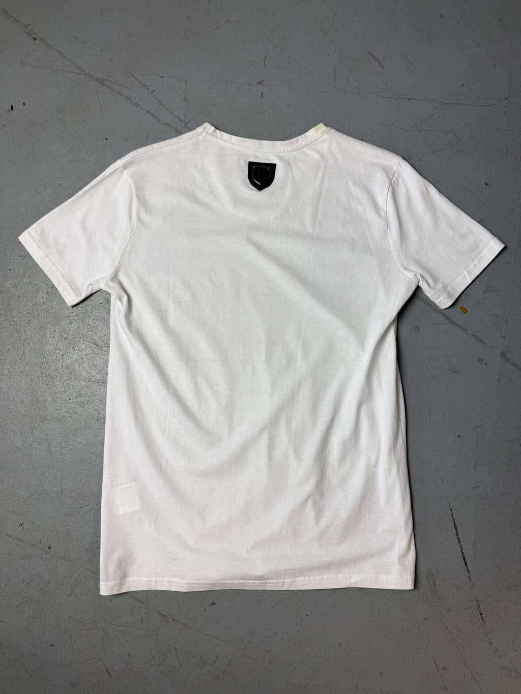 Vintage Philipp Plein Black and White Skull T-Shirt whit glitter stones for girls. Y2K Second Hand 2000s Fashion 