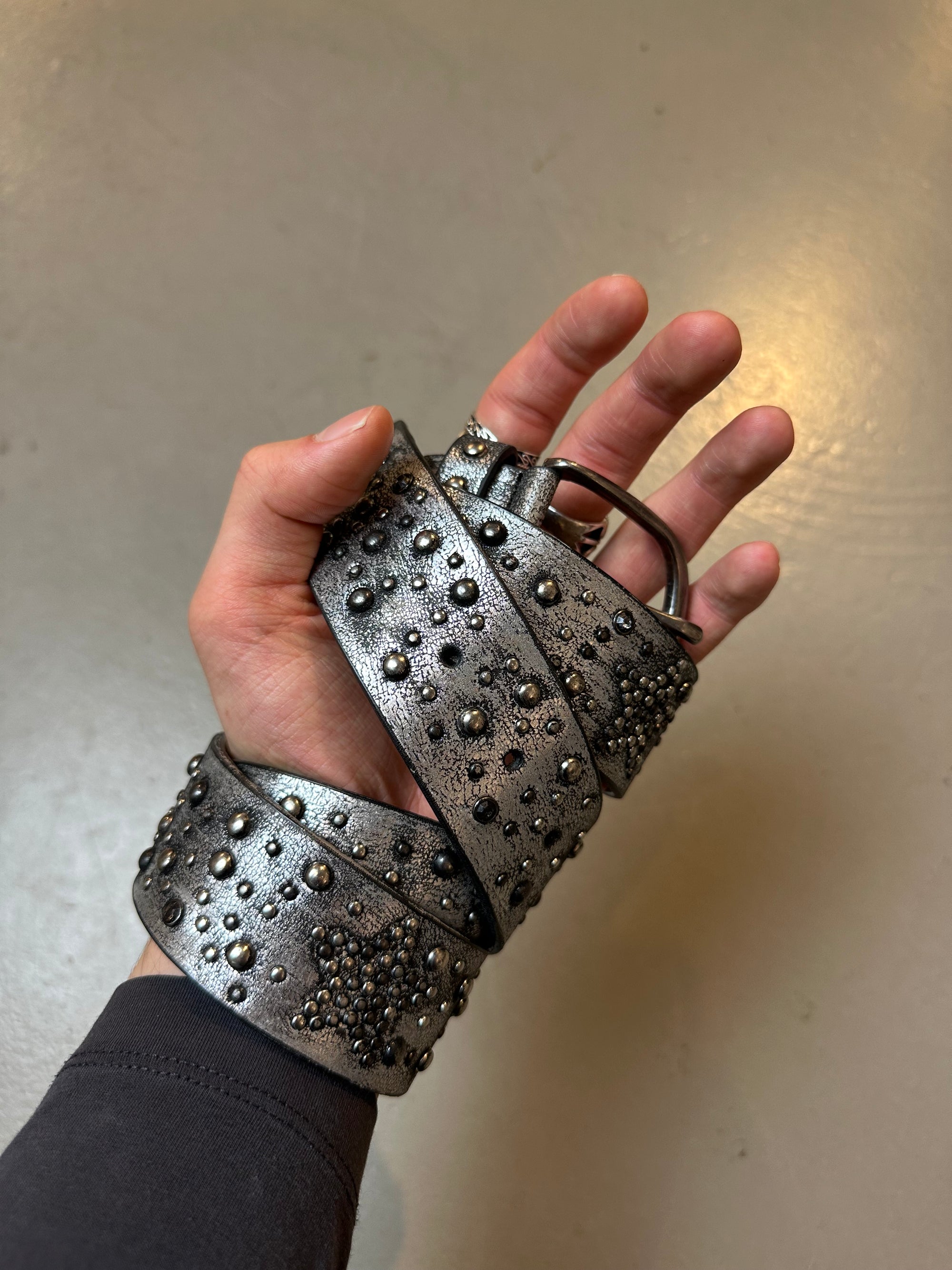 Vintage Silver Glitter Belt