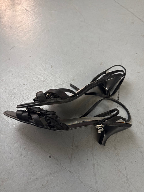 Vintage schwarze Kitten Heels in 39 für Girls Y2K Fashion 