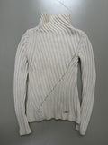 Vintage Armani Jeans Cream Turtleneck Knit Sweater für Herren. Y2K Second Hand 2000s Fashion