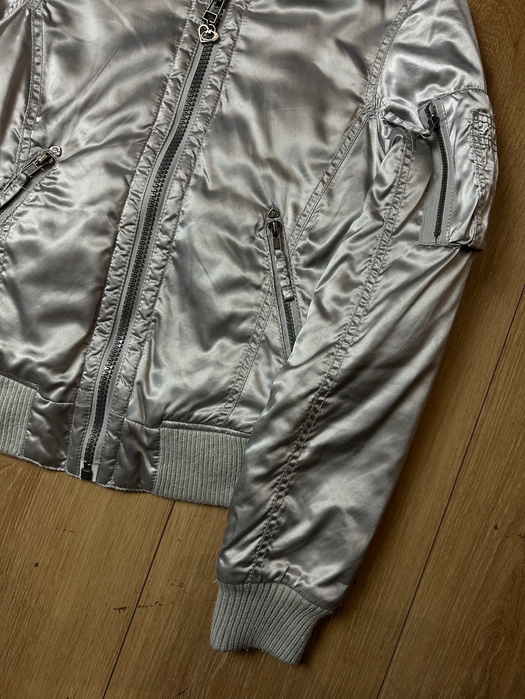 Vintage Silver Bomber Jacket XS/S