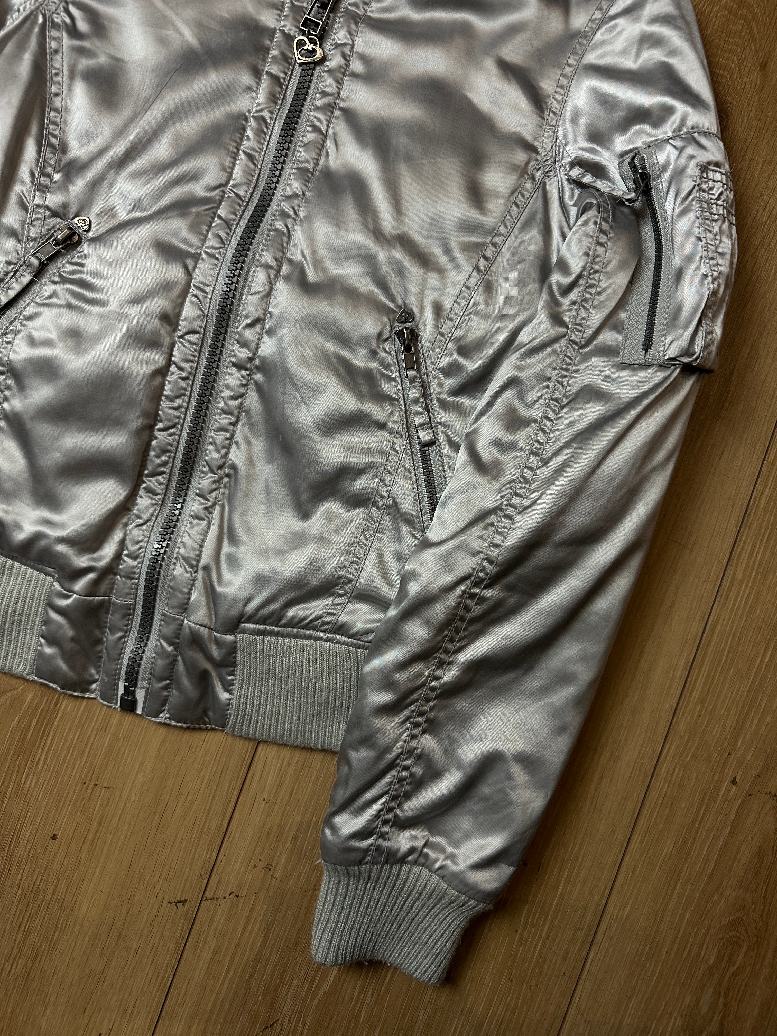 Vintage Silver Bomber Jacket XS/S