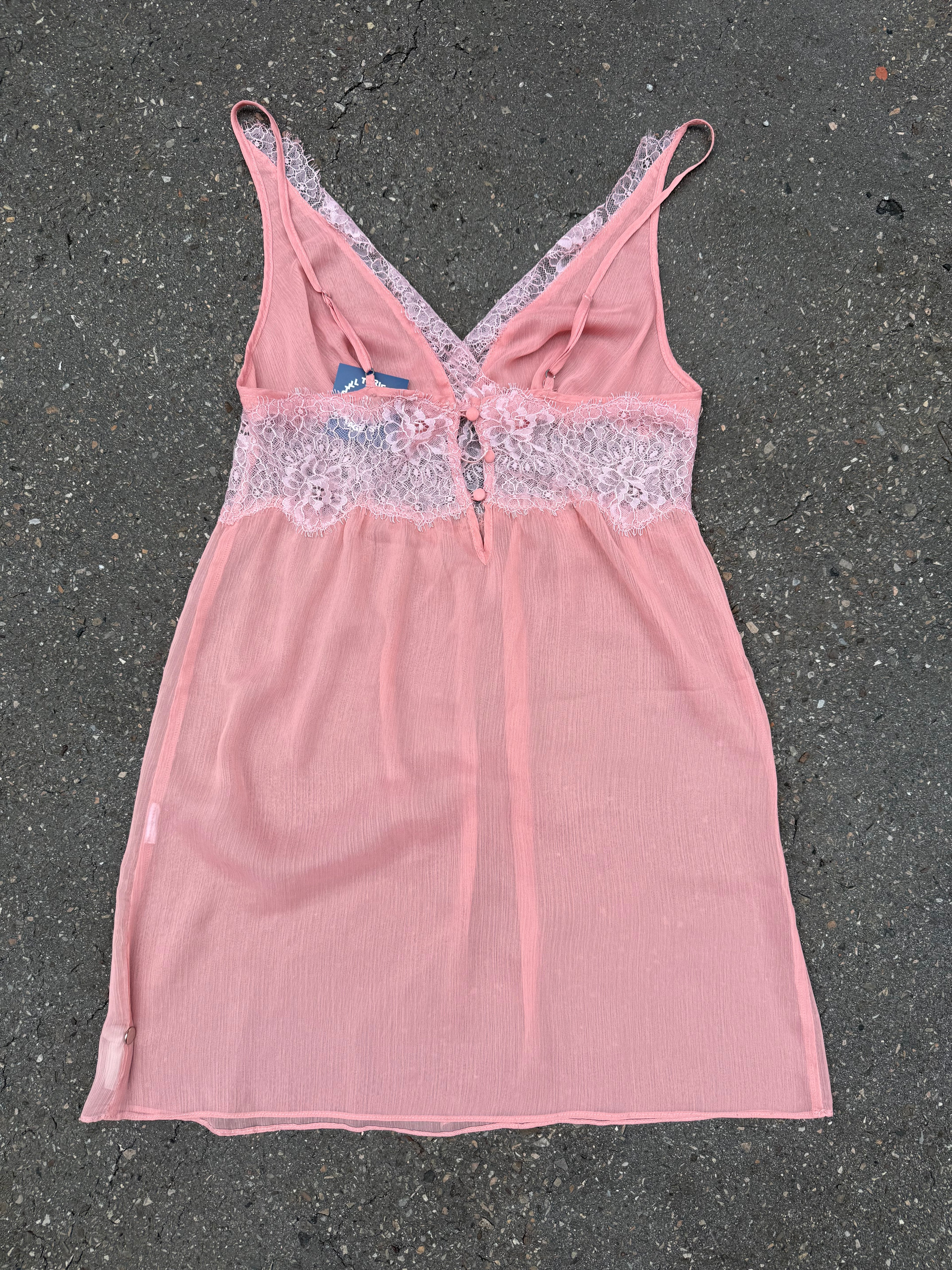 Vintage Pink Mesh Mini Dress S/M