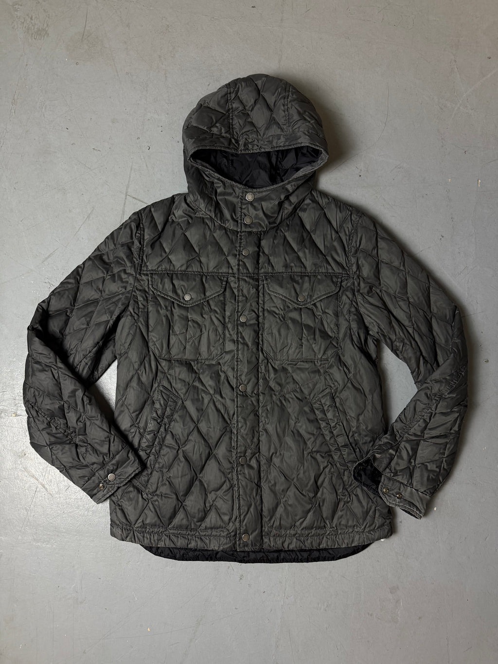 Vintage C.P. Company Grey Down Jacket with Hood L