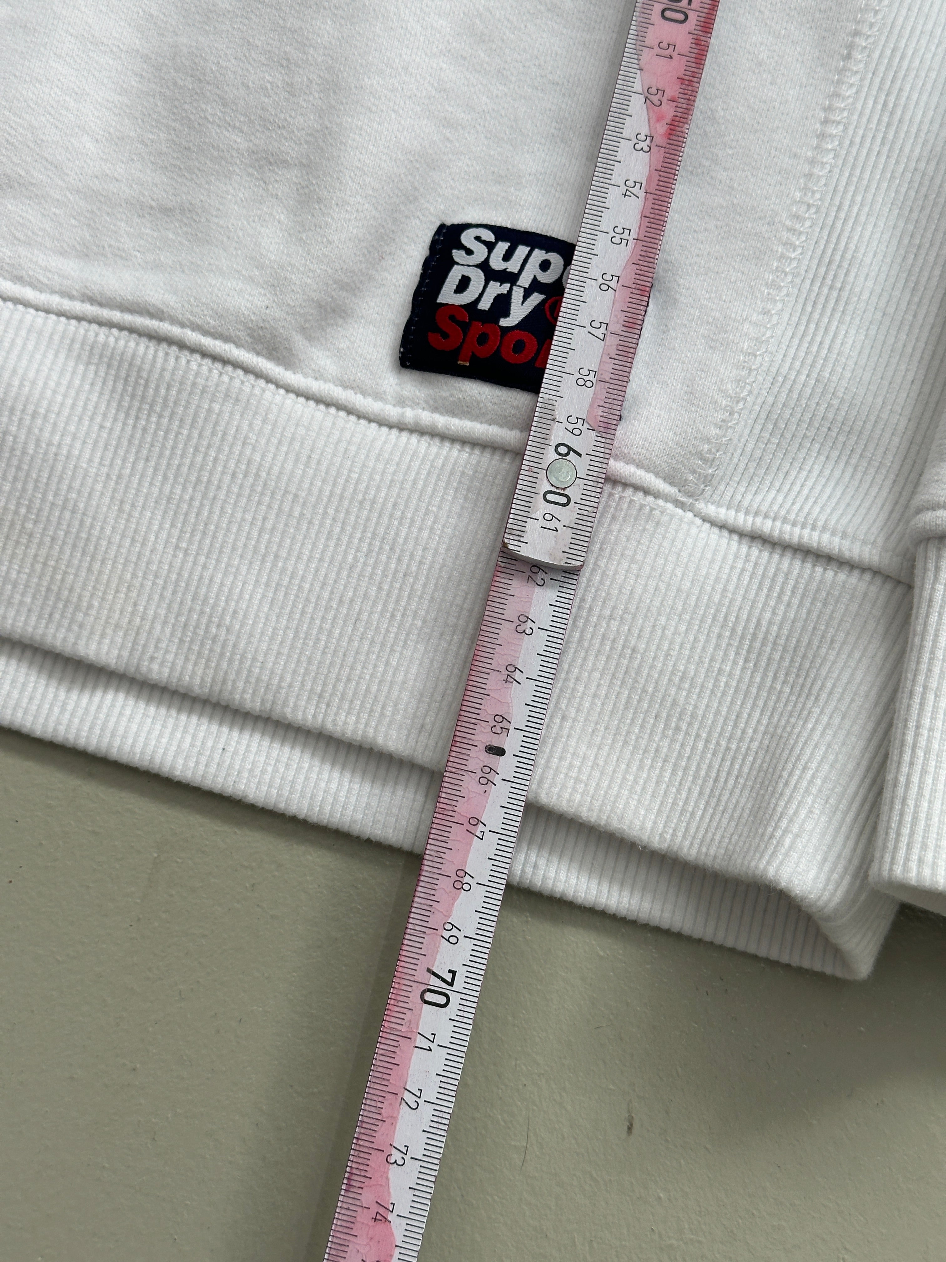 Vintage Superdry White and Red Sweater M