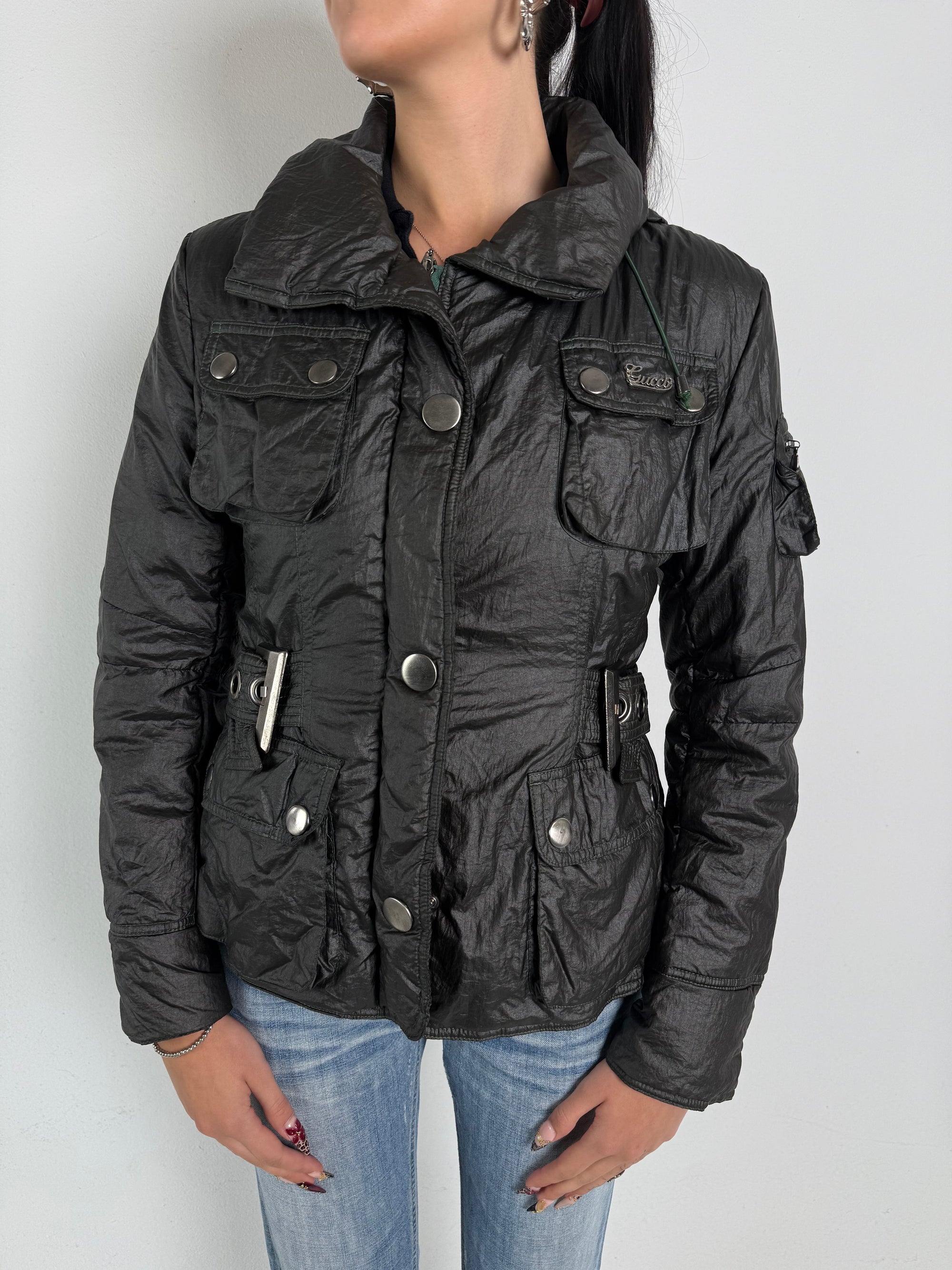 Vintage Gucci Dark Grey Puffer Jacket S/M
