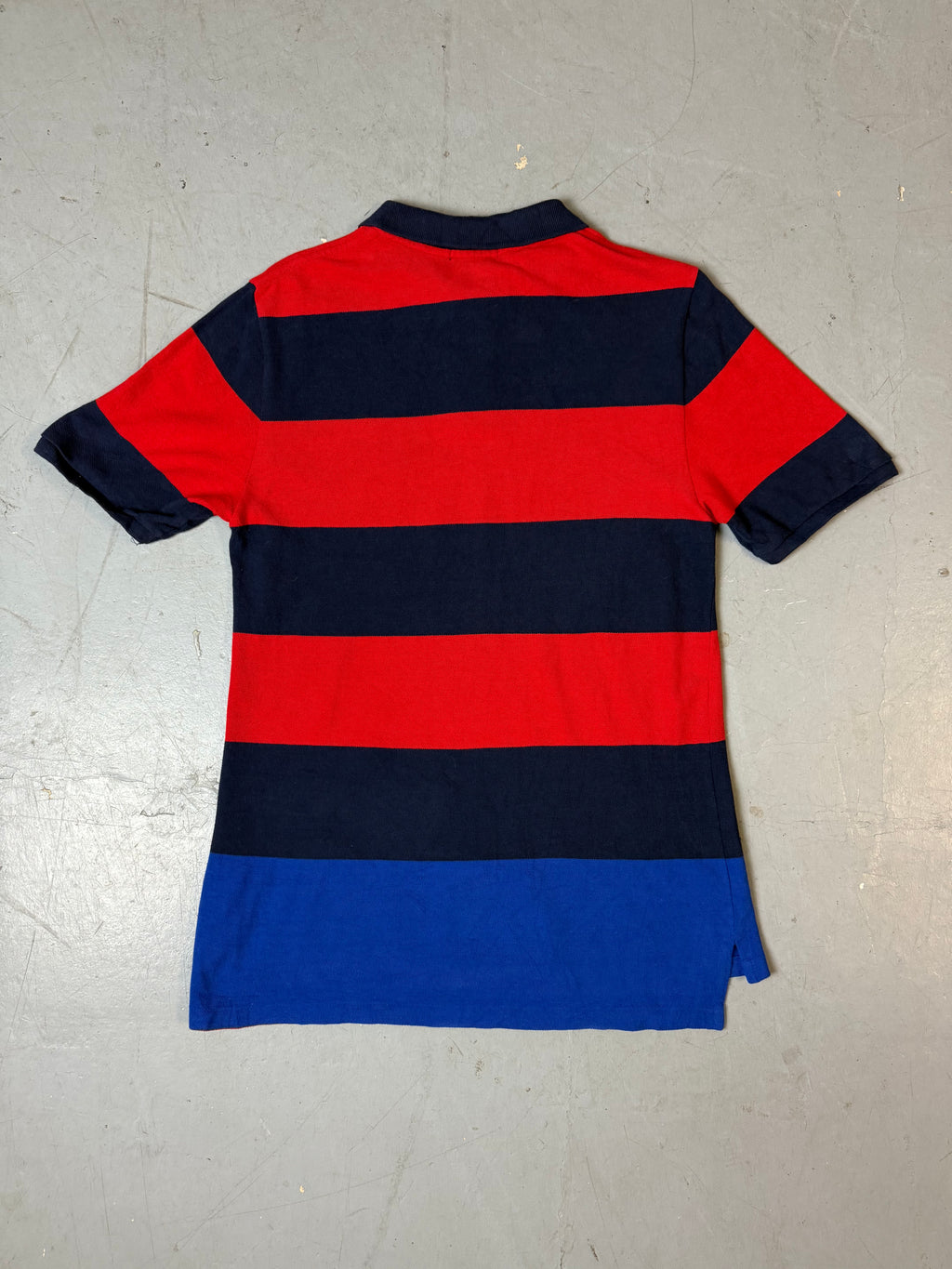 Vintage Ralph Lauren Red and Blue Striped Polo L