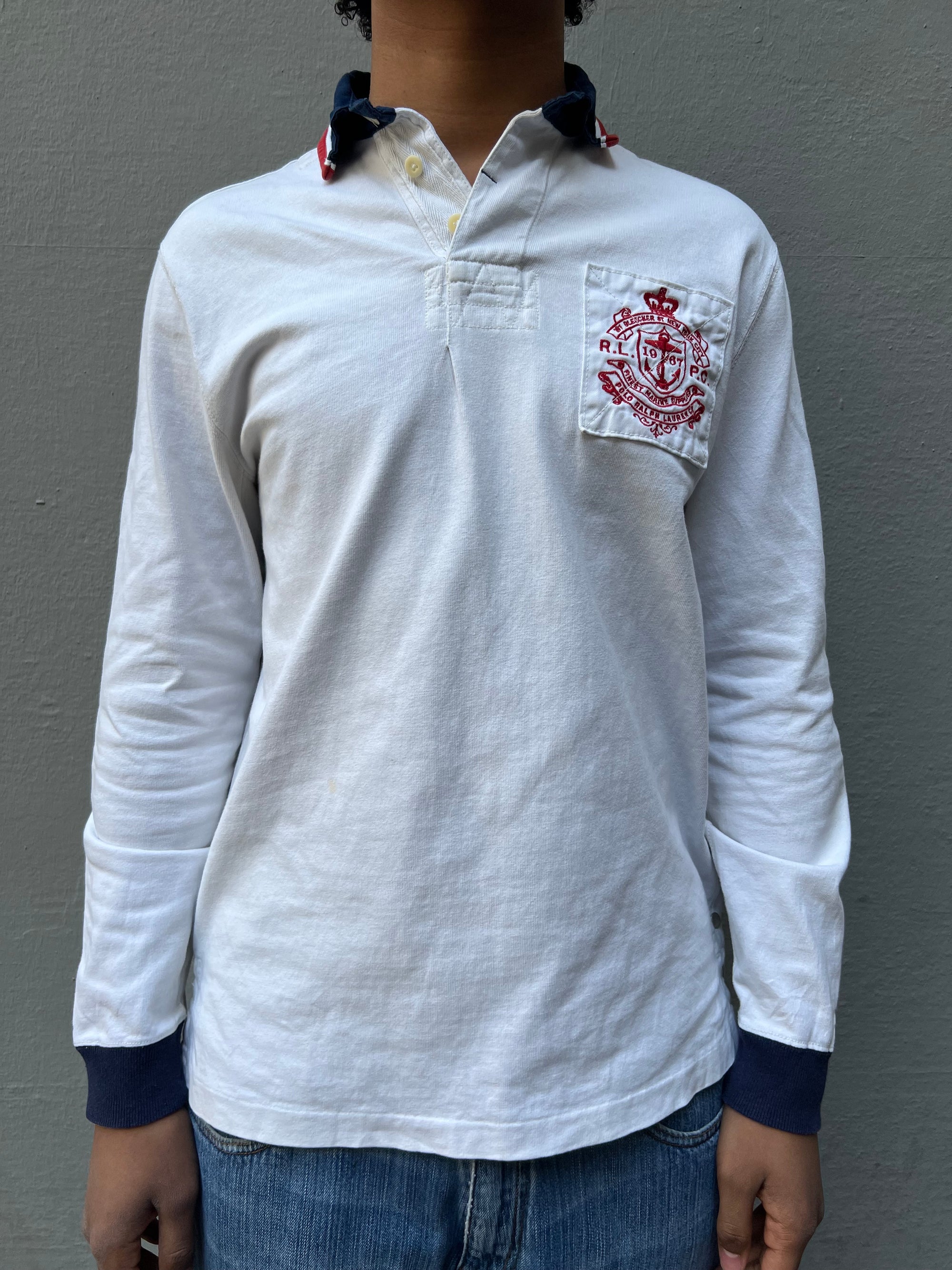 Vintage Ralph Lauren Longsleeve Polo White M/L