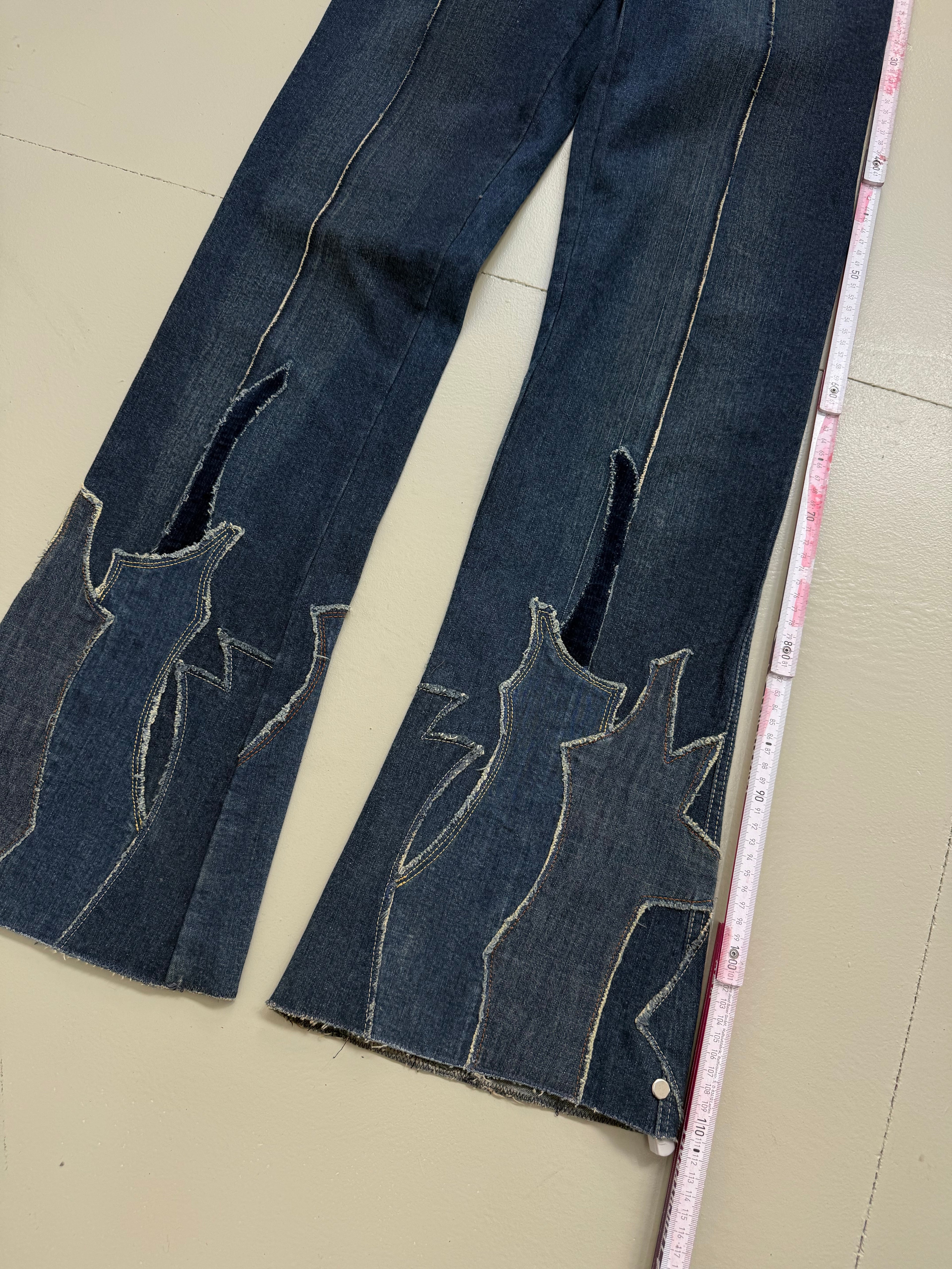 Vintage Flared Patched Denim S
