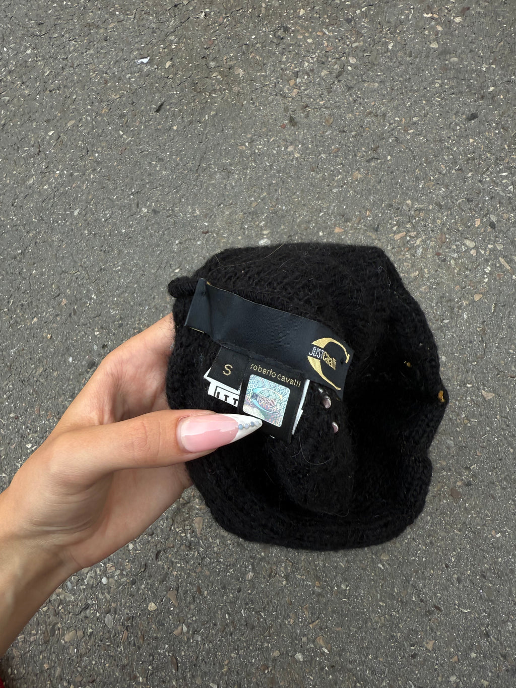 Vintage Just Cavalli Black Knit Hat