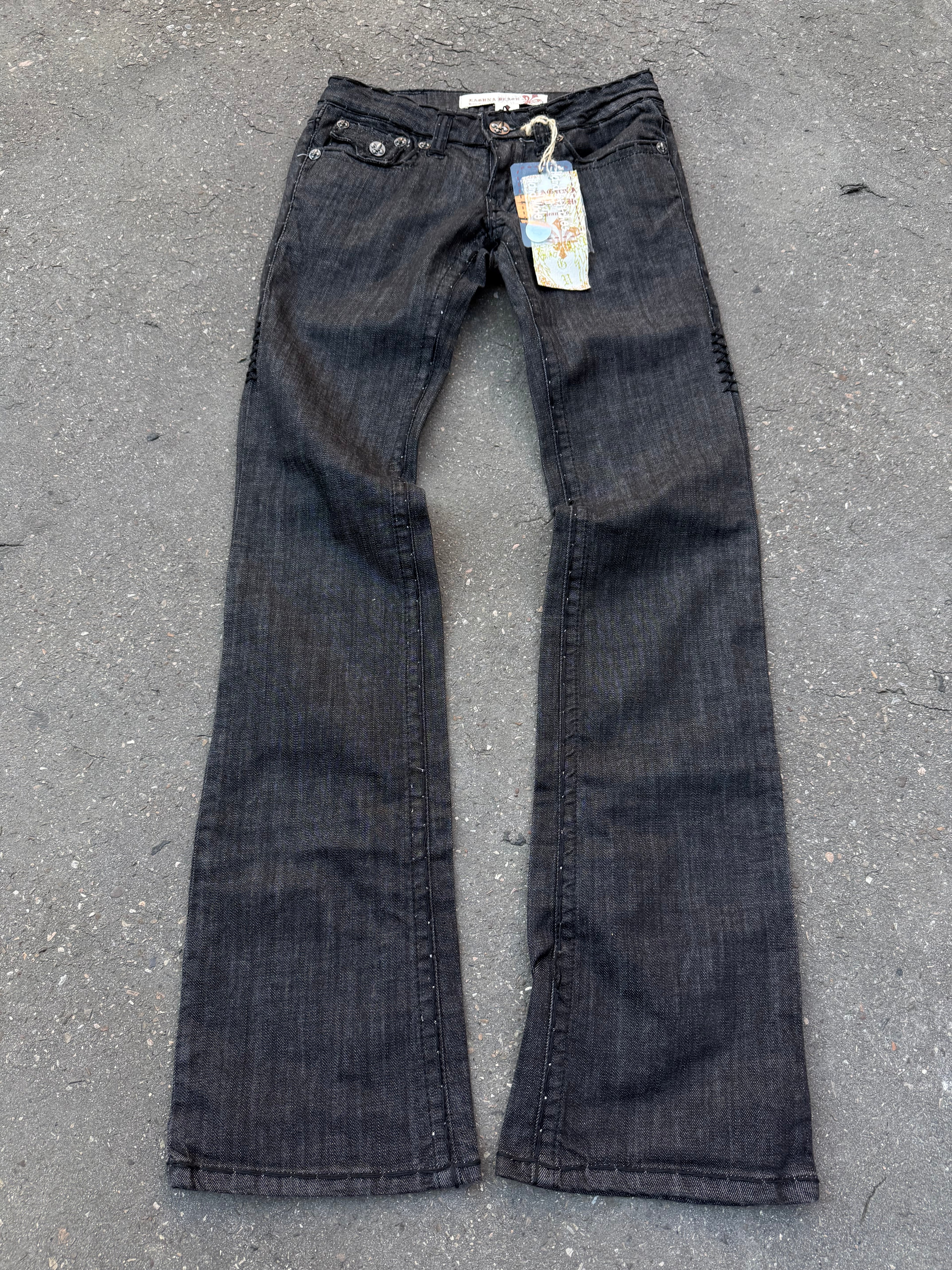 Y2K Laguna Beach „Sunset Beach“ Low Waist Denim für Damen. Y2K 2000s Fashion