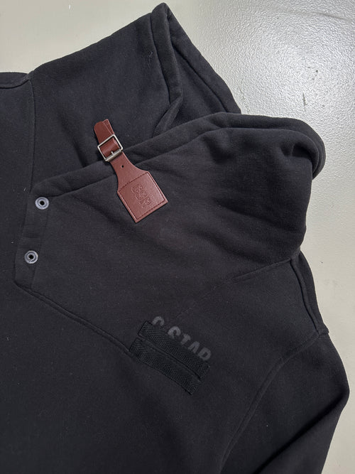 Vintage Black G-Star High Neck Sweater für Herren. Y2K Second Hand 2000s Fashion 