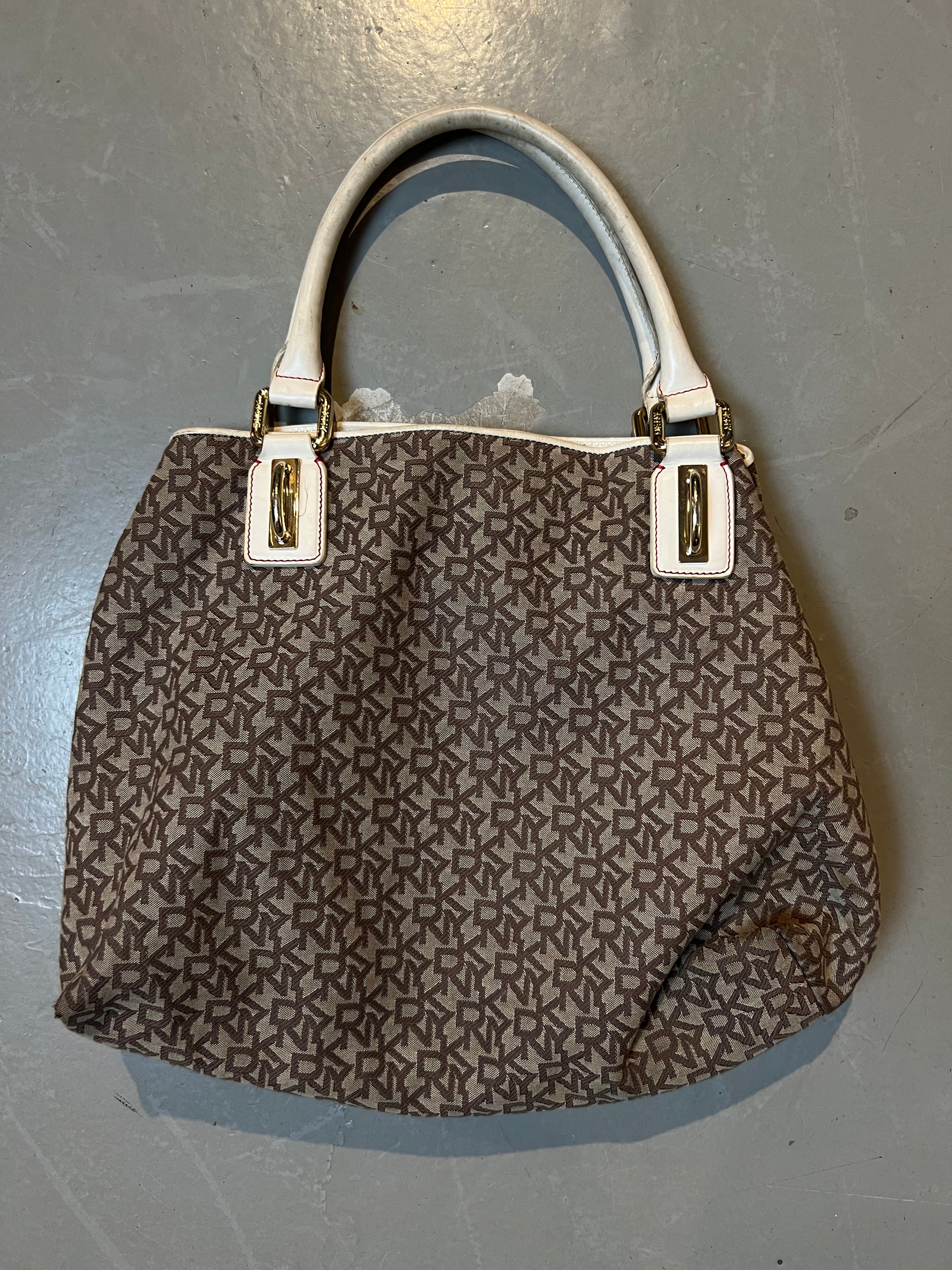Vintage DKNY Brown White Bag