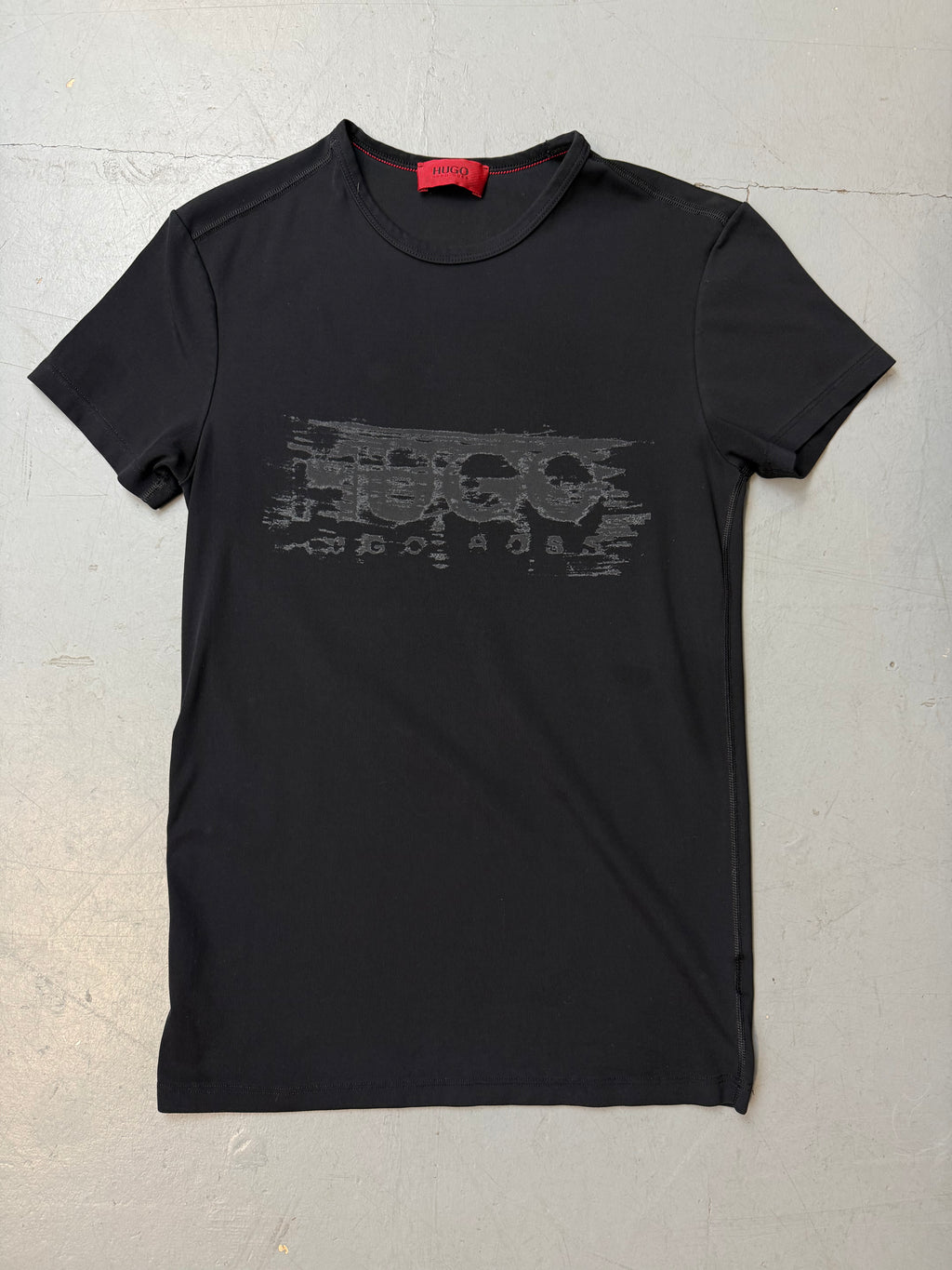 Vintage Hugo Boss Black Printed Slim Fit T-Shirt S/M