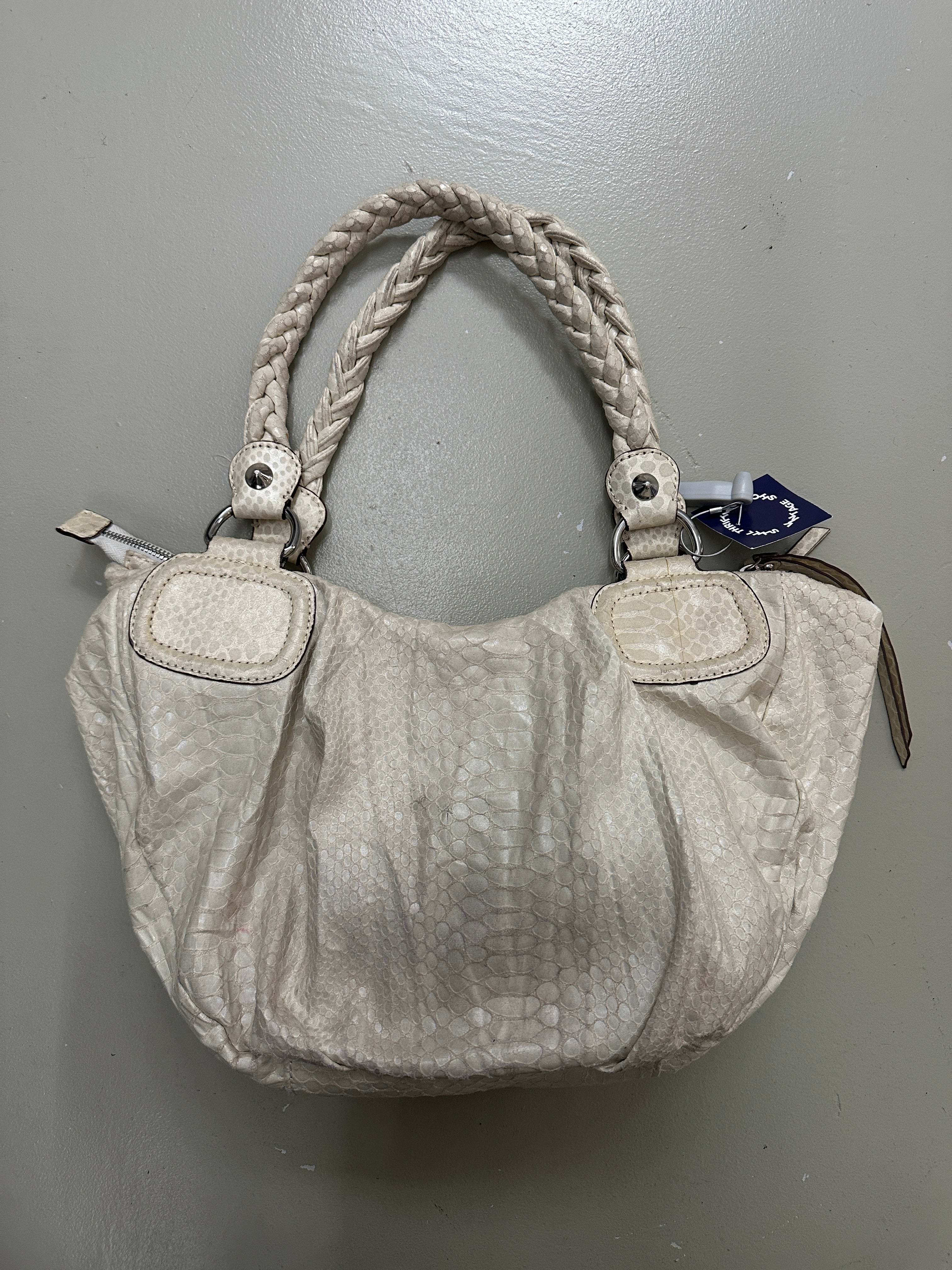 Vintage Guess Cream Snake Optic Bag Für Damen.Y2K Second Hand 2000s Fashion 