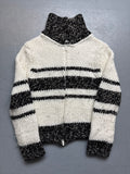Vintage Denny Rose Striped Wool Zipper für Damen. Y2K Second Hand 2000s Fashion
